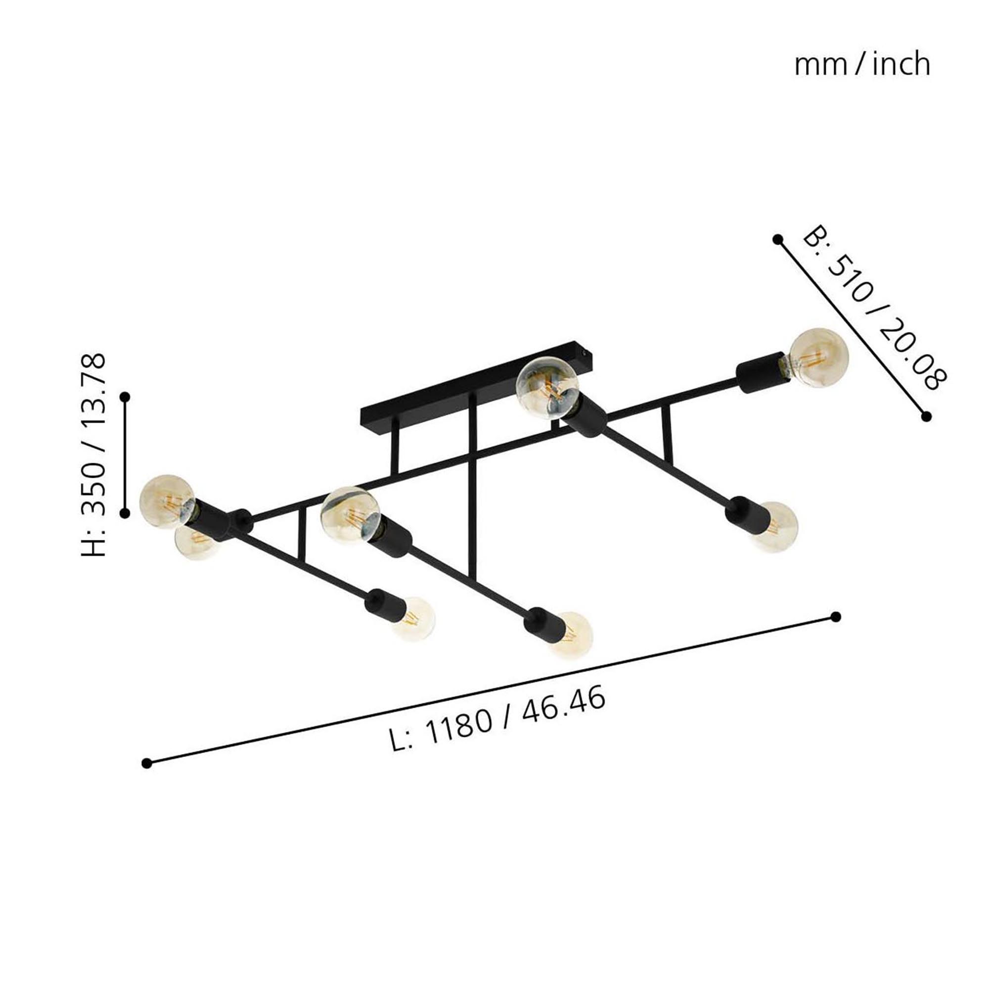 Plafonnier BELSIANA noir L118cm