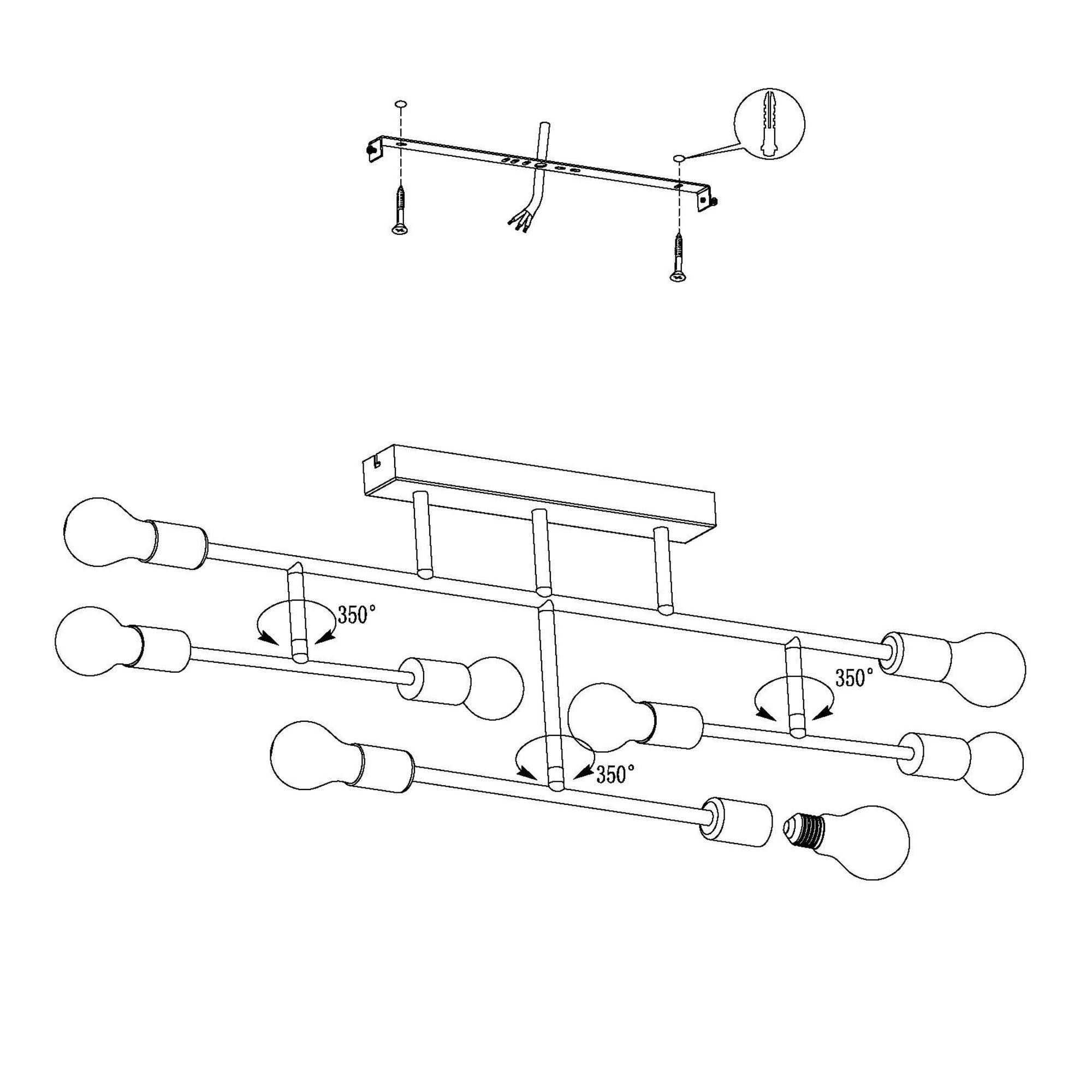 Plafonnier BELSIANA noir L118cm