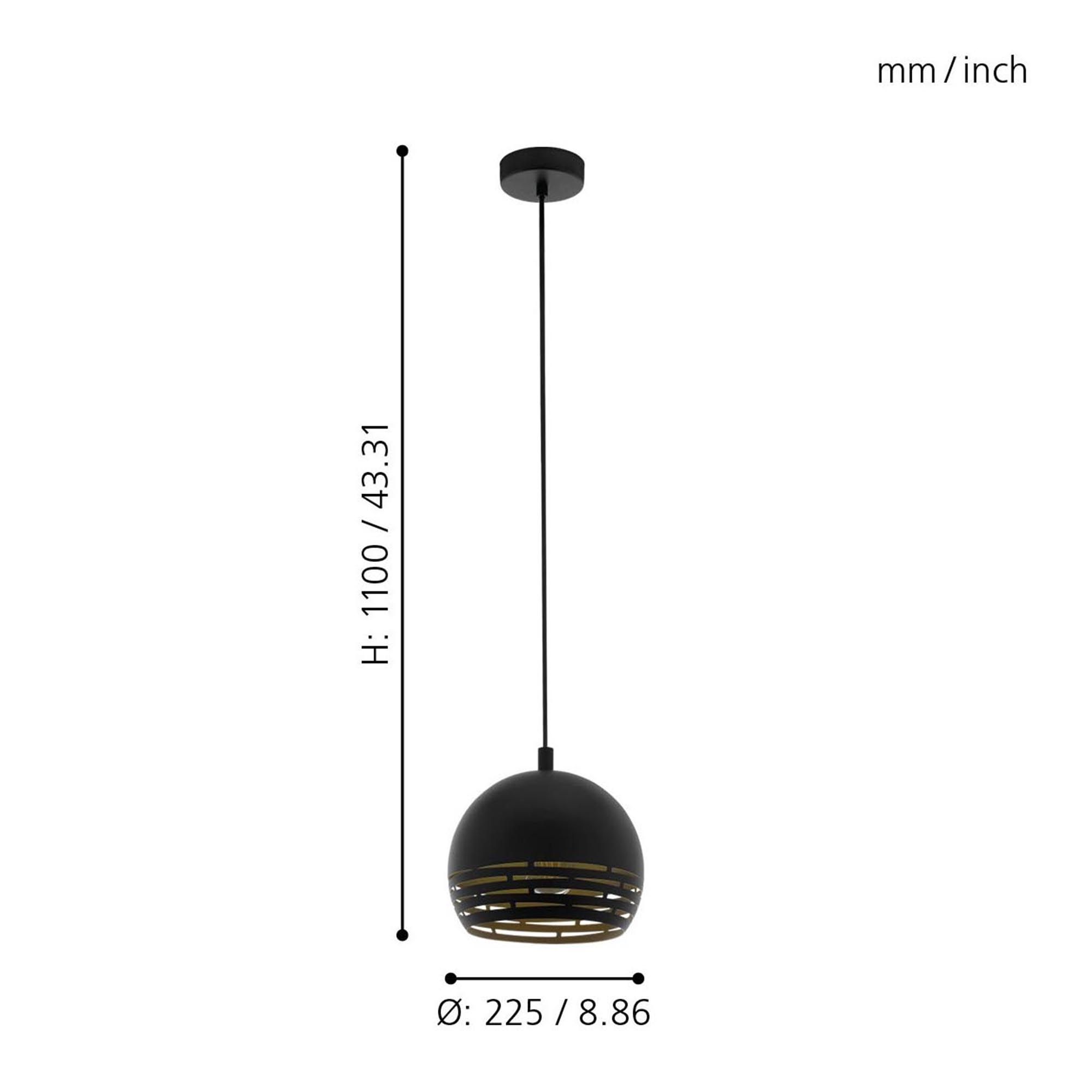 Suspension CAMASTRA noir Ø22,5cm