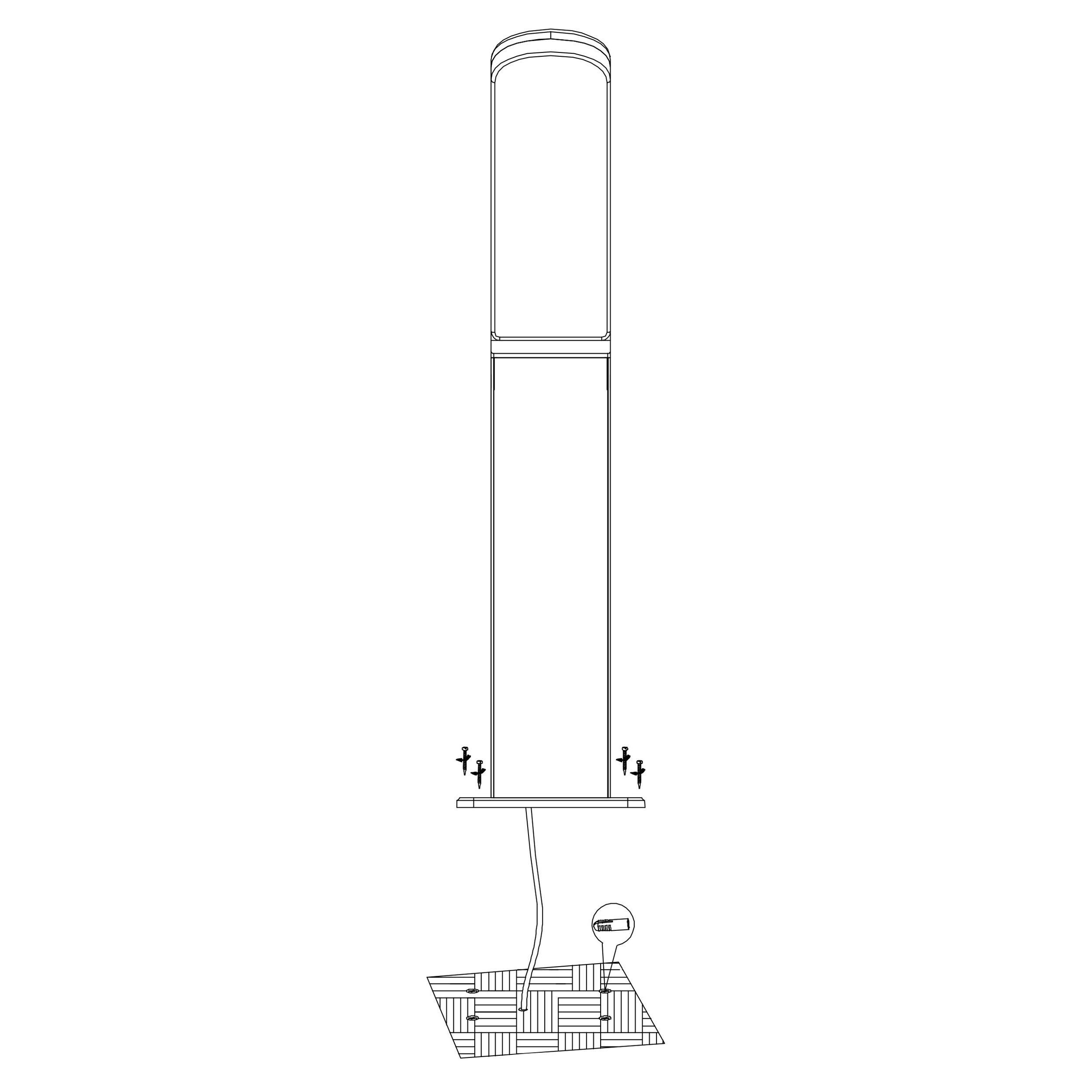 Borne extérieure LED FIUMICINO noir H90cm