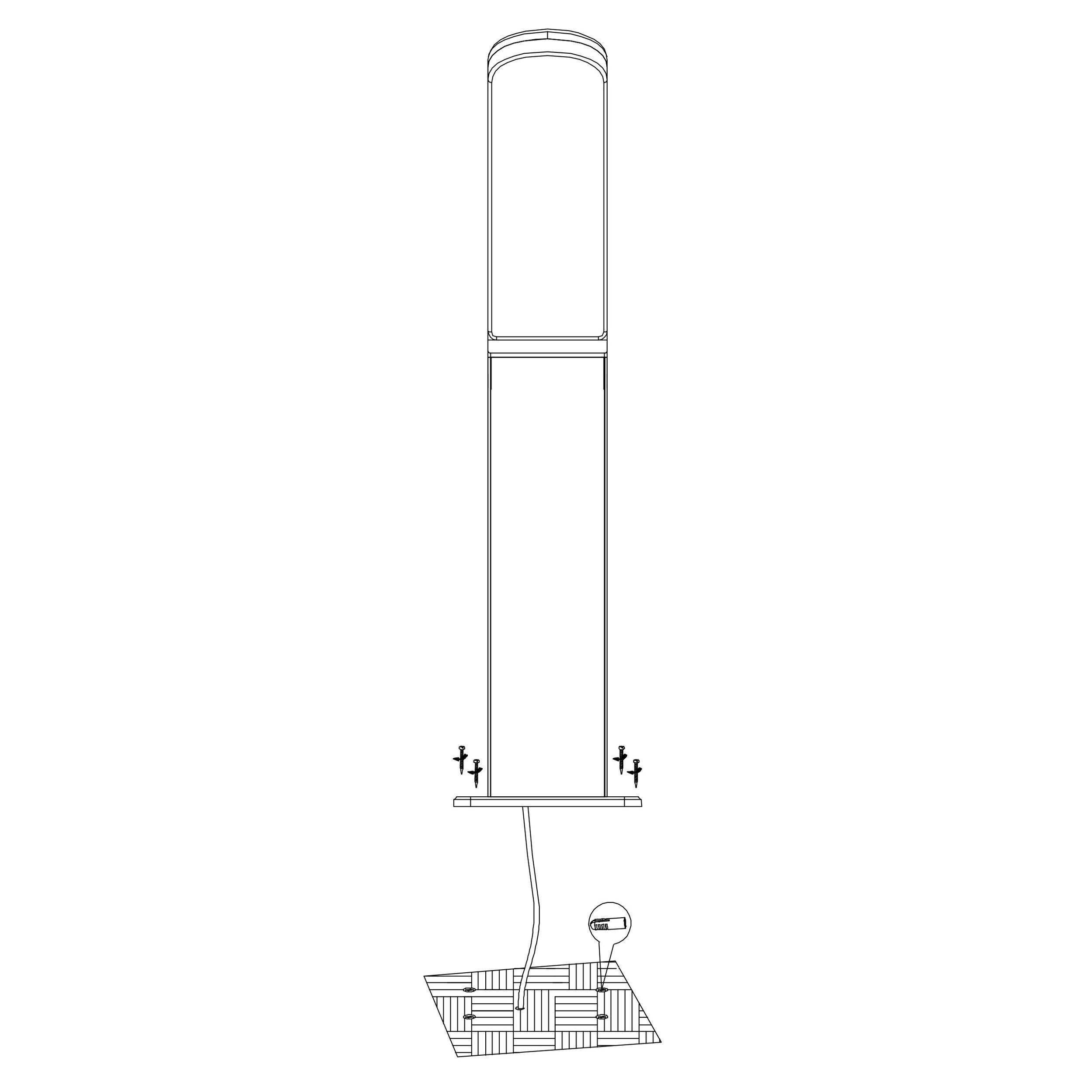 Potelet extérieur LED FIUMICINO noir H90cm
