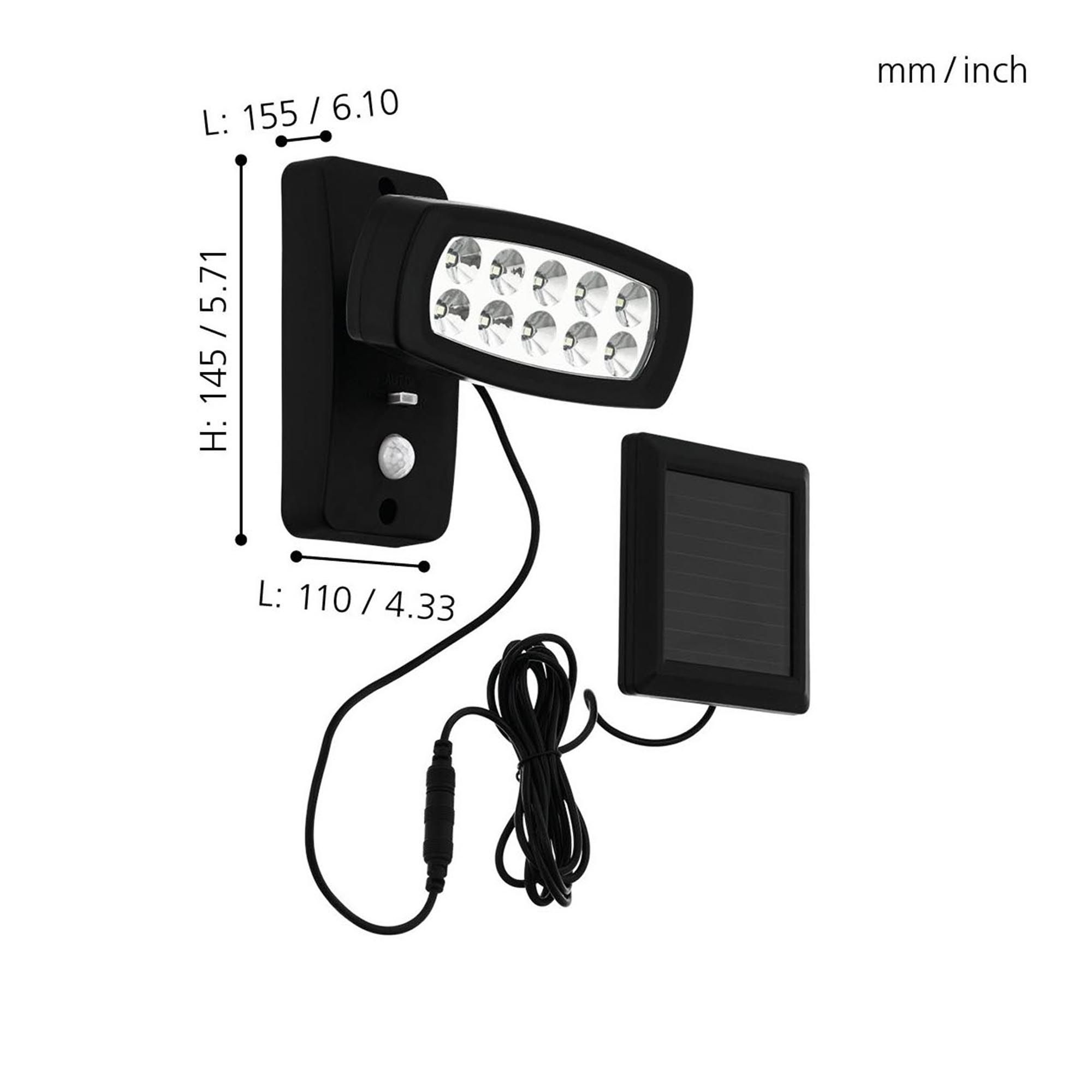 Applique extérieure LED PALIZZI noir H15,5cm