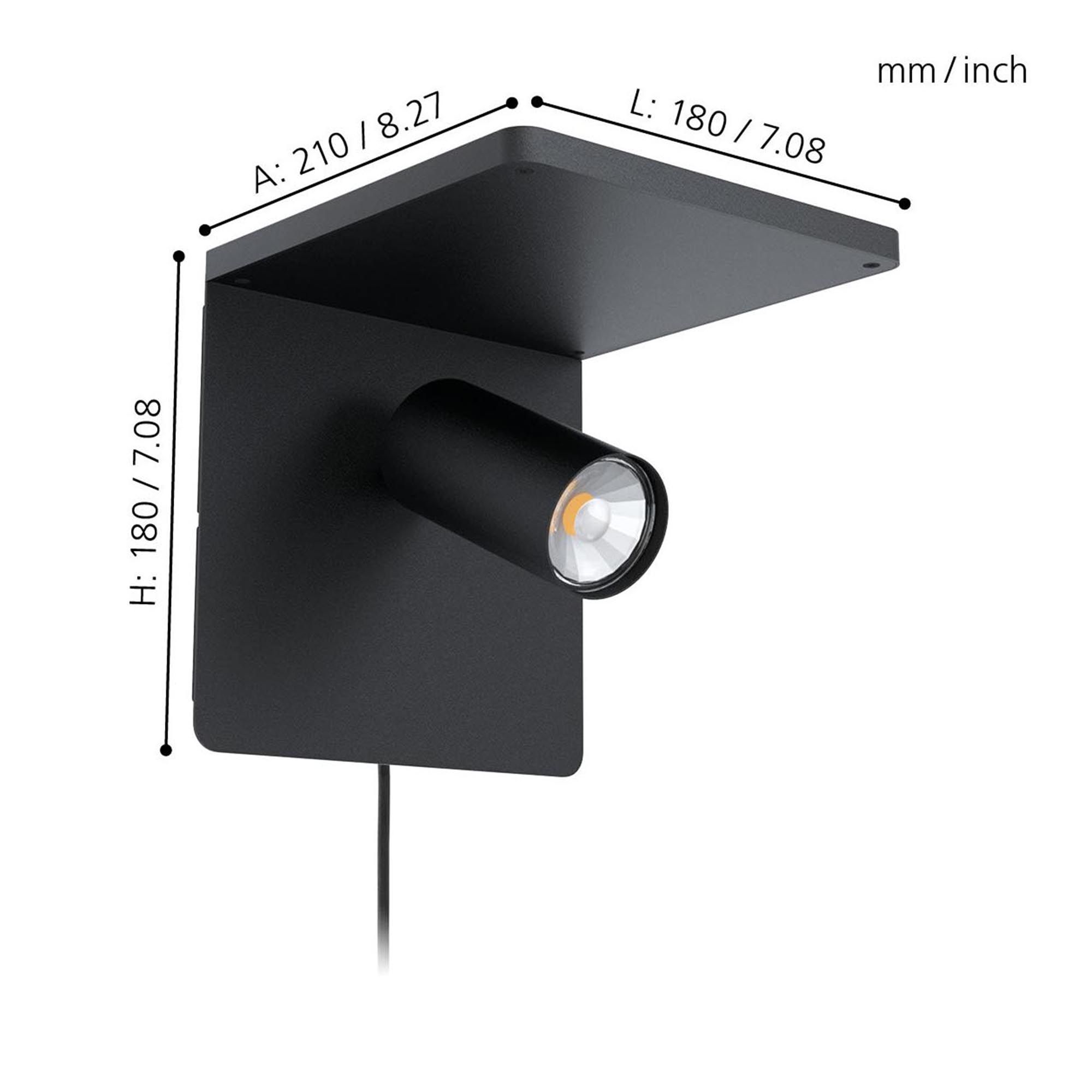 Applique CIGLIE noir H18cm