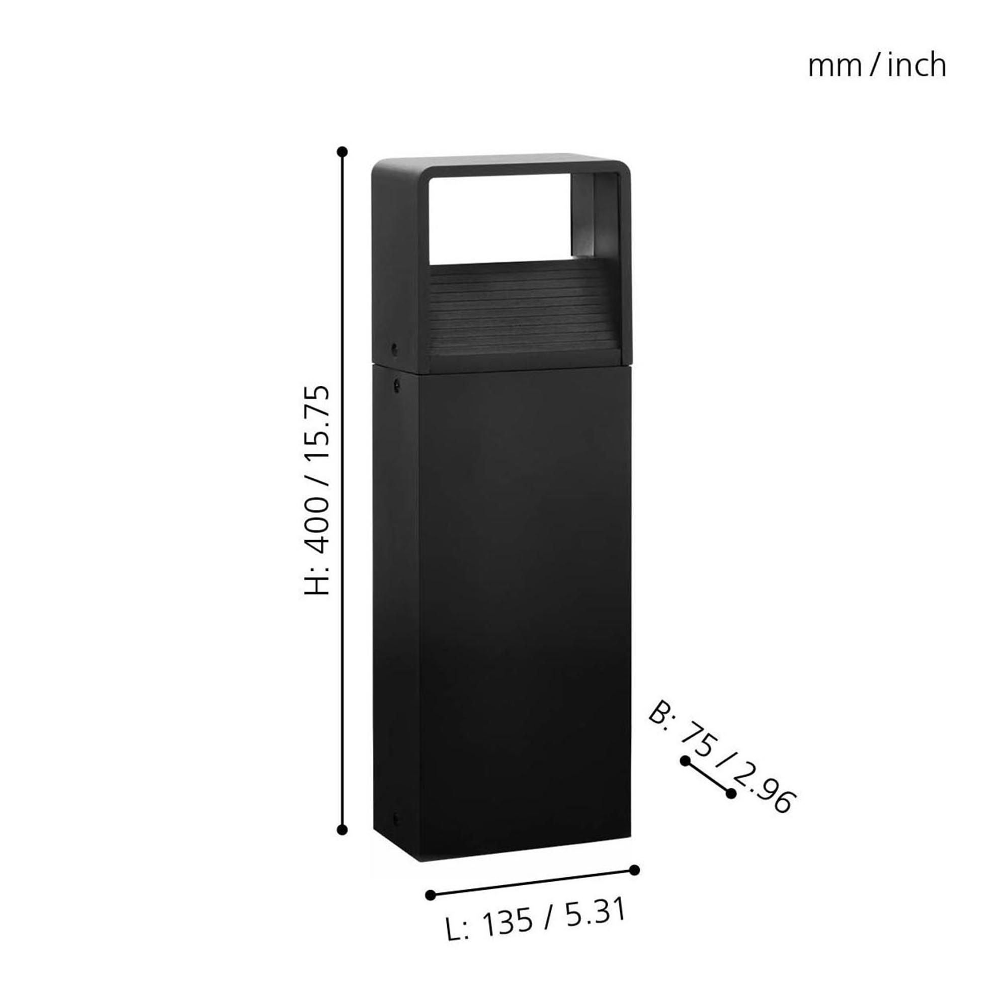 Borne extérieure LED DONINNI 1 noir H40cm