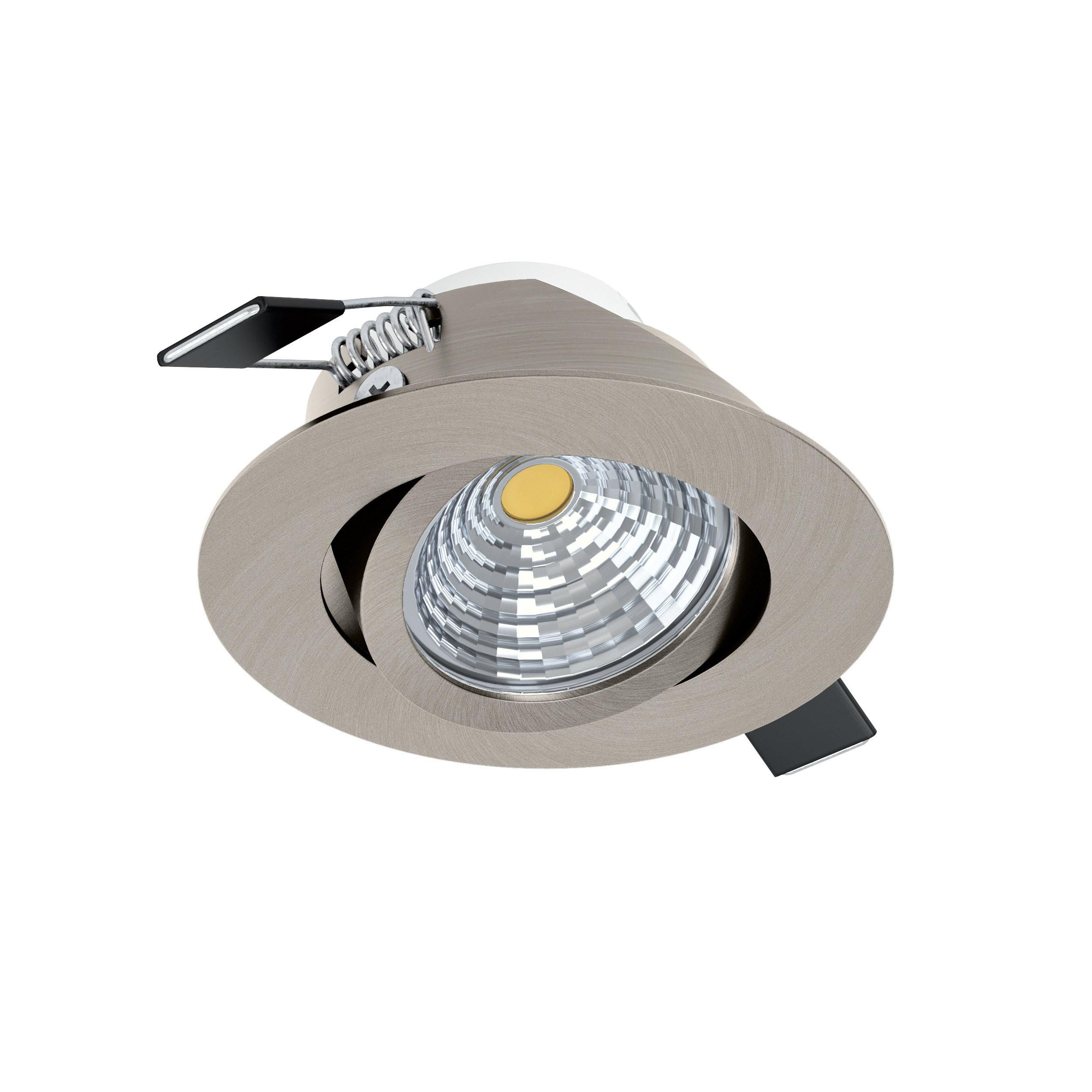 Spot à encastrer métal nickel SALICETO LED rond INT 2X6W