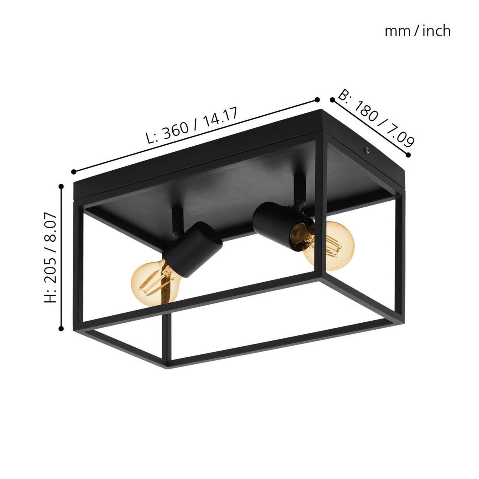 Plafonnier SILENTINA noir Ø18cm