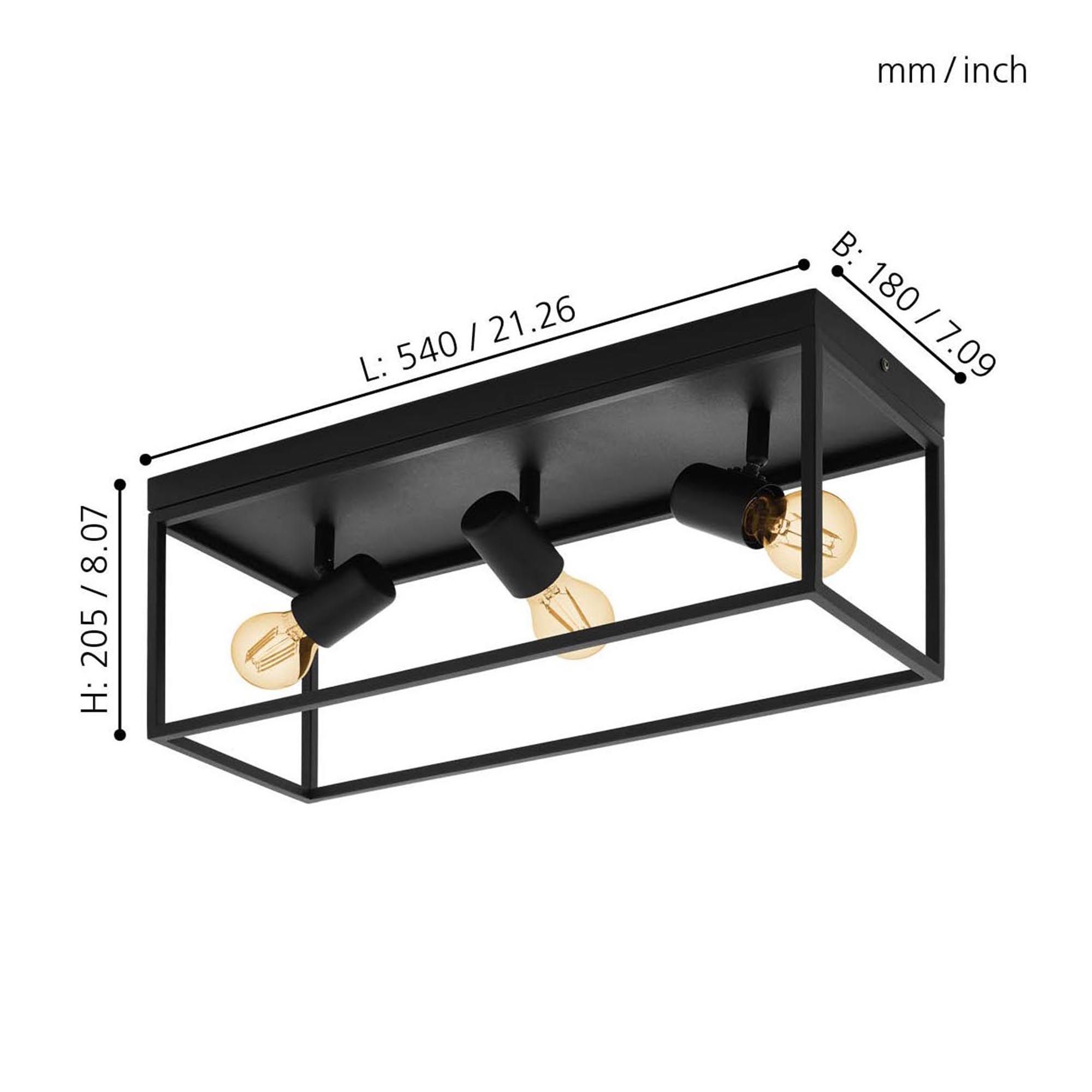 Plafonnier SILENTINA noir Ø54cm
