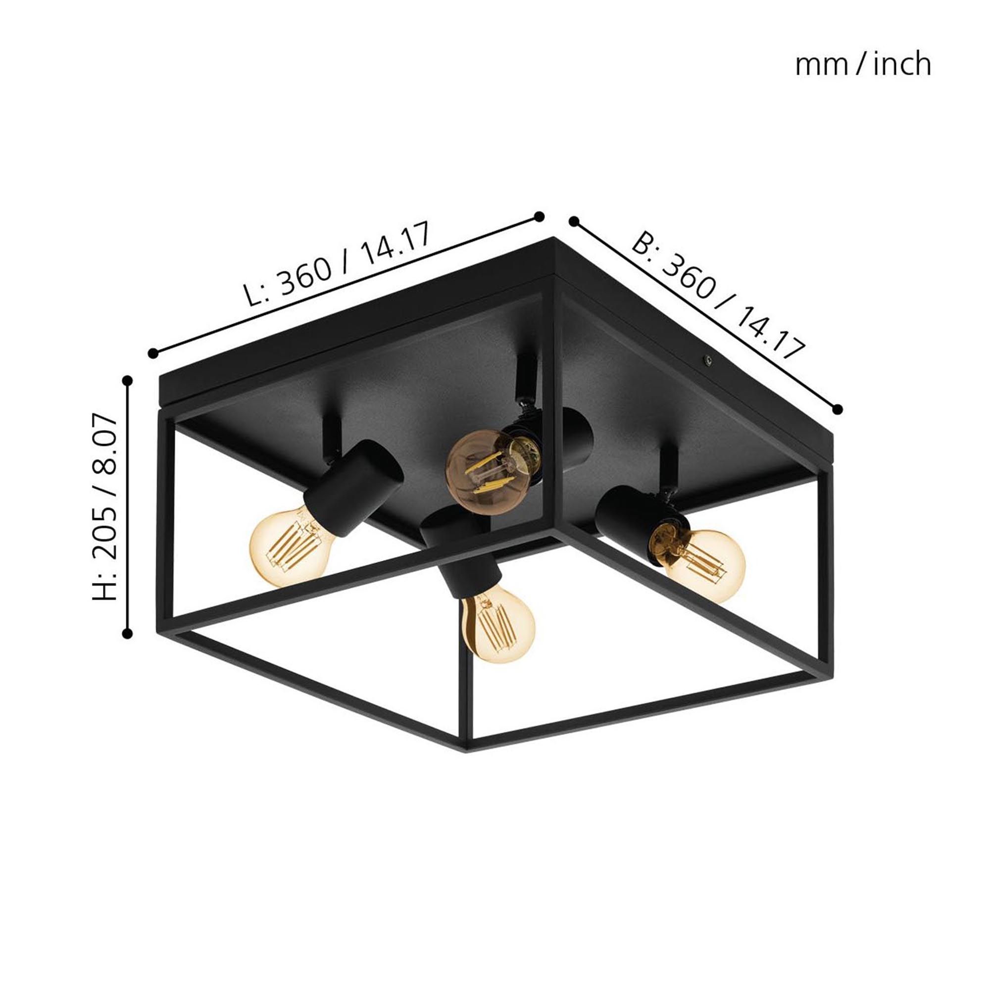 Plafonnier SILENTINA noir Ø36cm