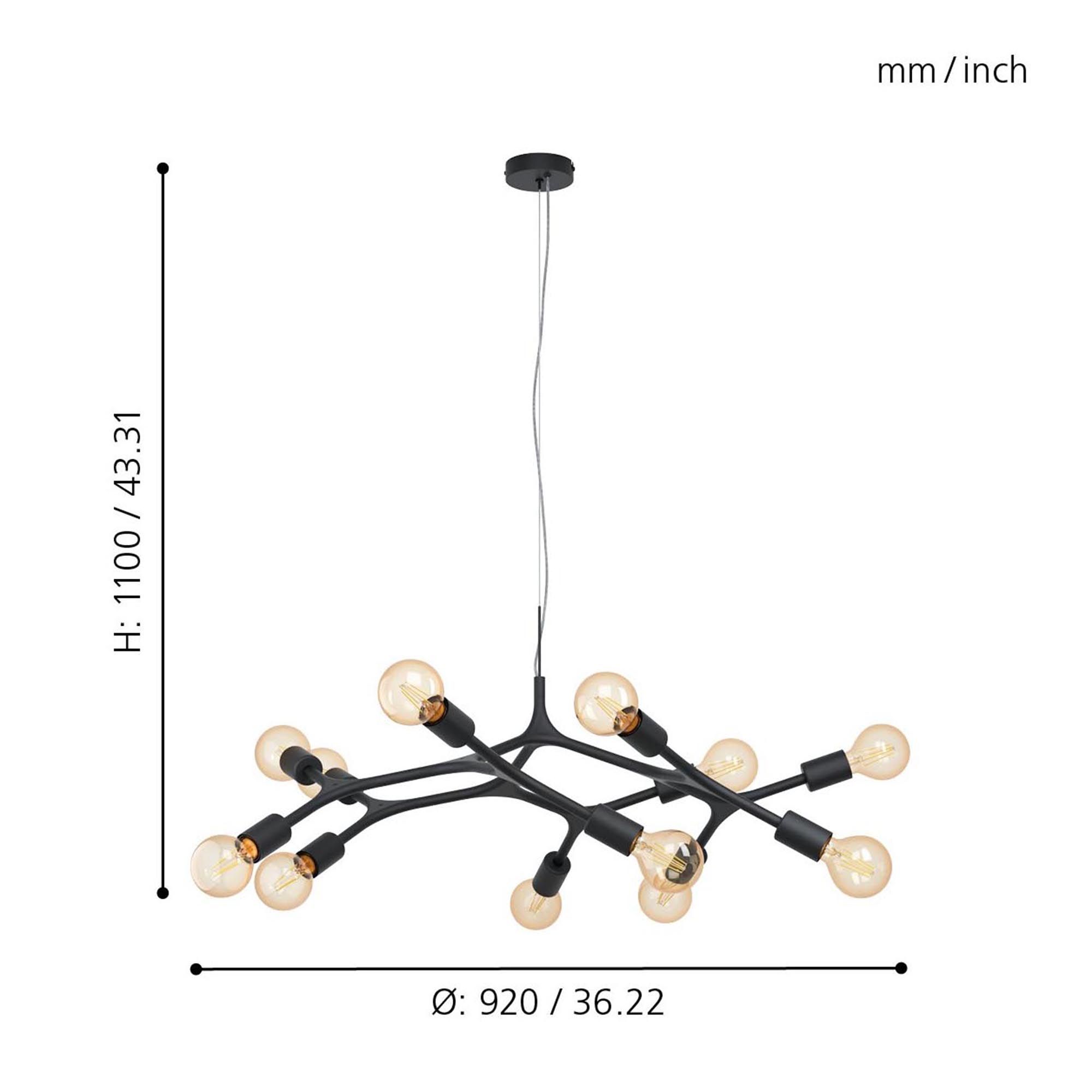 Suspension BOCADELLA noir Ø92cm