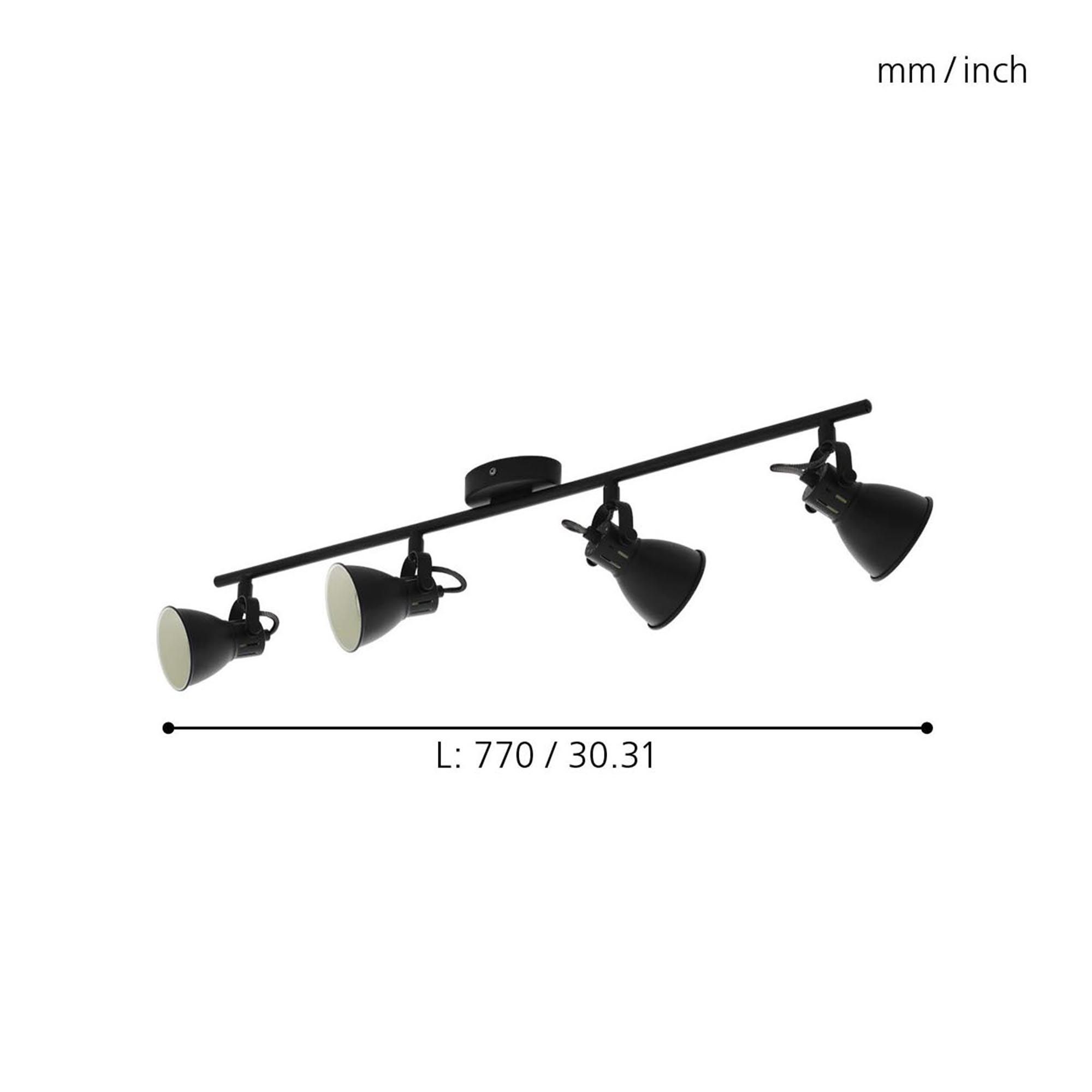 Réglette SERAS 2 noir L77cm