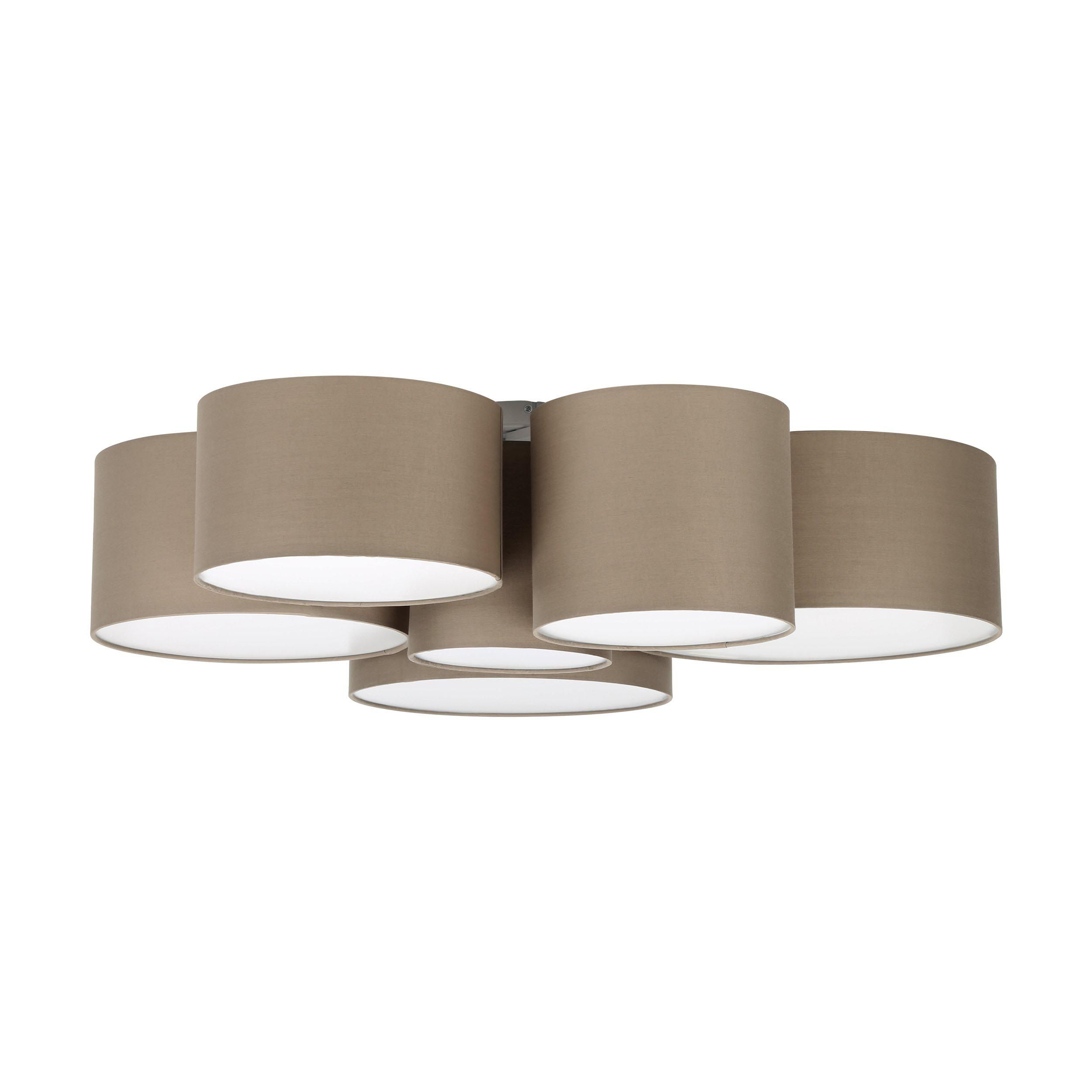 Plafonnier tissu marron PASTORE 1 E27 6X40W