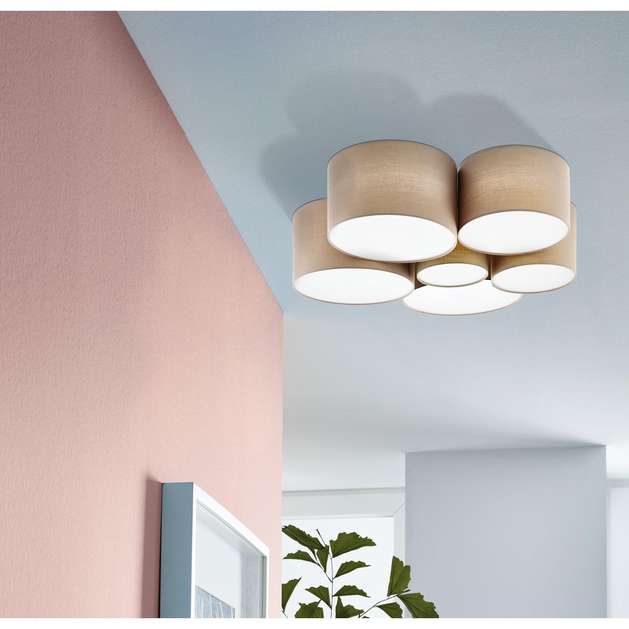 Plafonnier tissu marron PASTORE 1 E27 6X40W