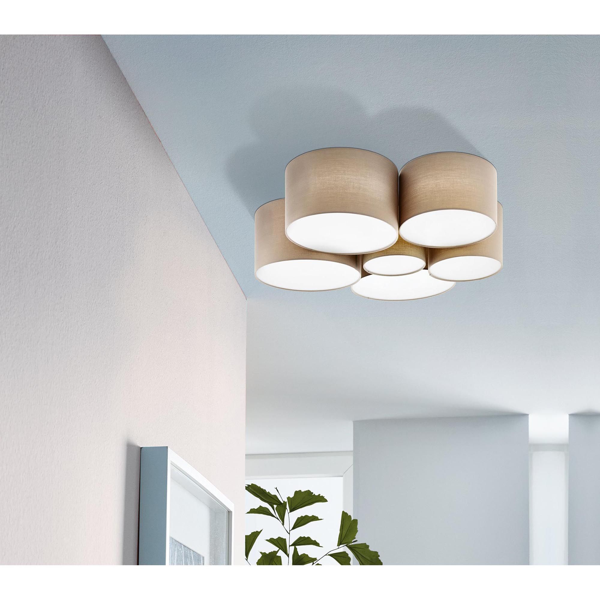 Plafonnier tissu marron PASTORE 1 E27 6X40W