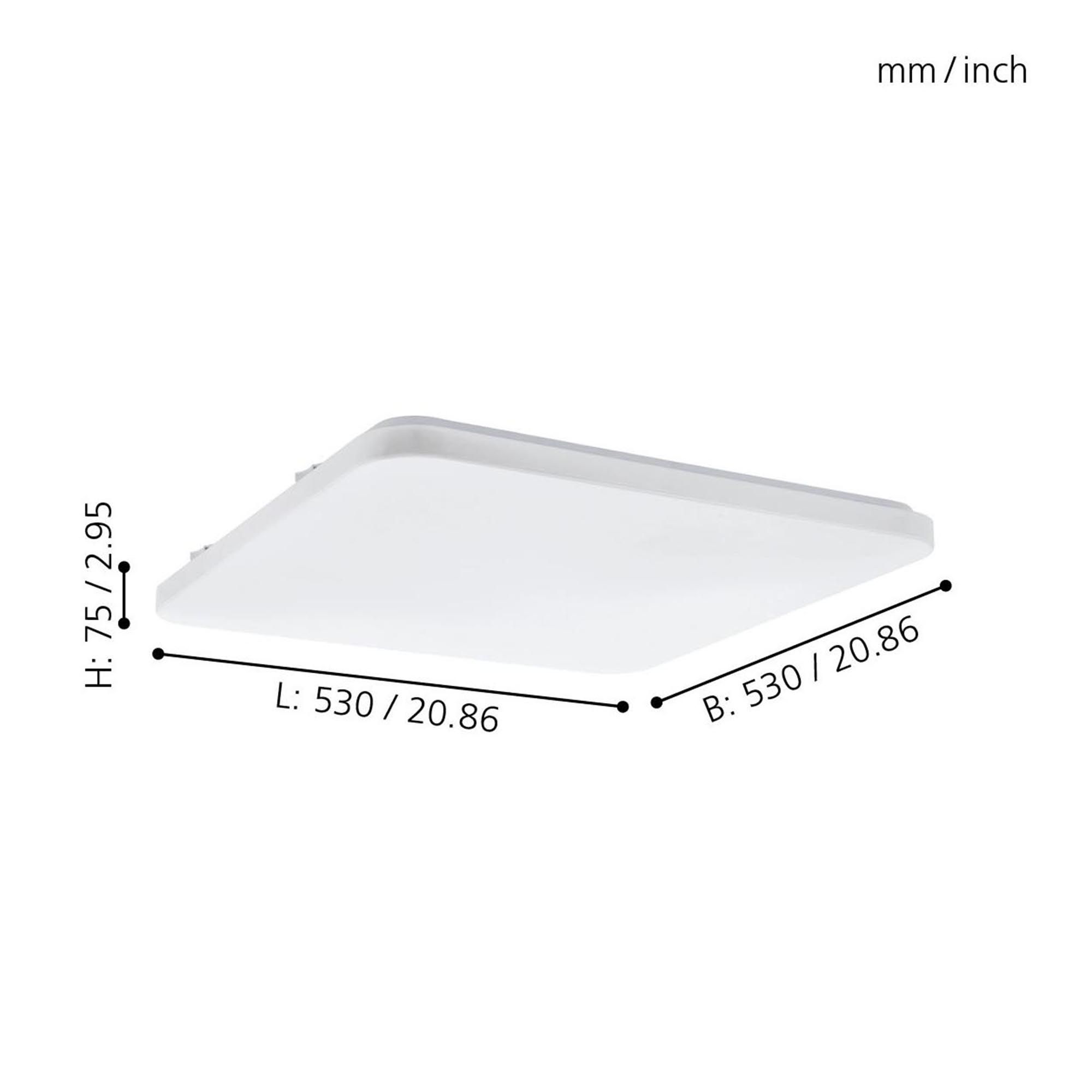 Plafonnier LED FRANIA blanc L53cm