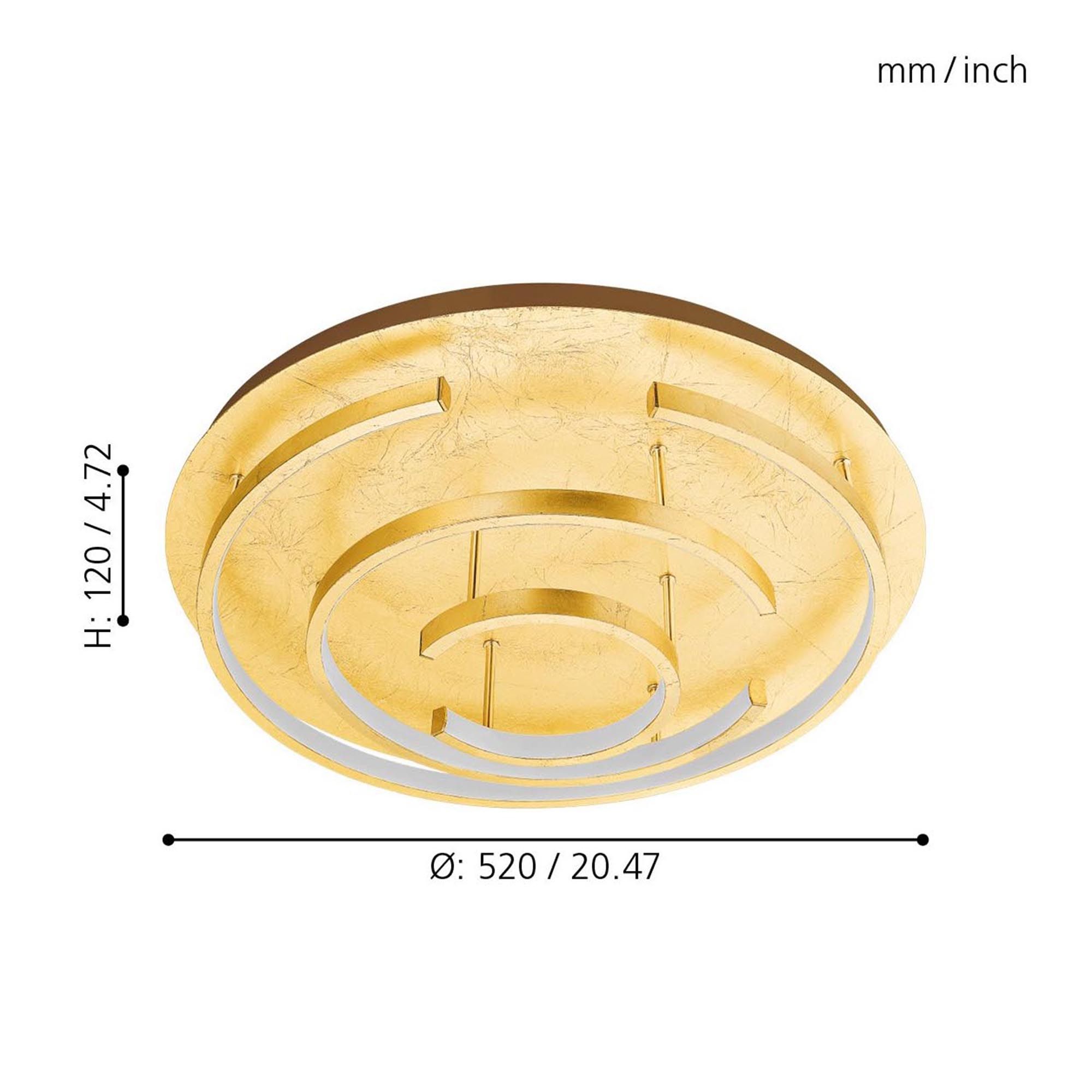 Plafonnier LED POZONDON doré Ø52cm