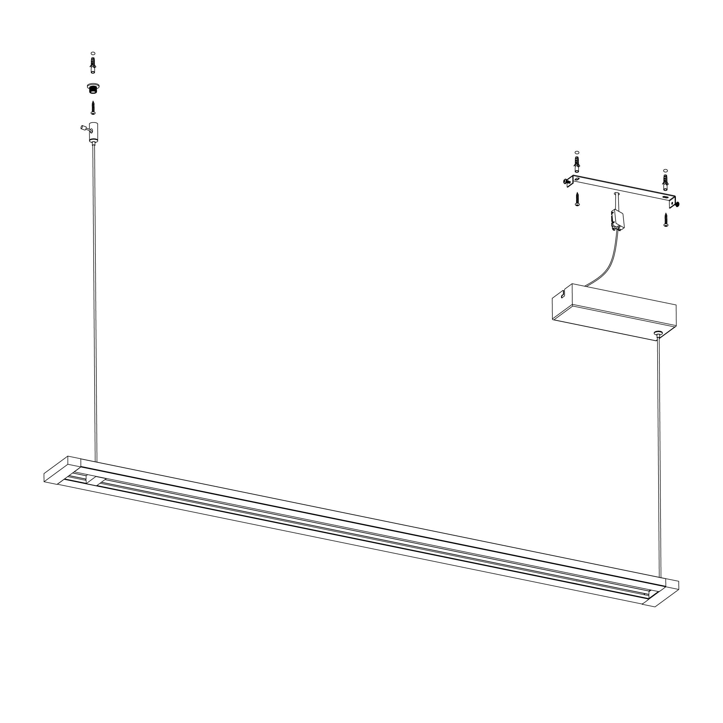 Suspension LED AMONTILLADO noir L116cm