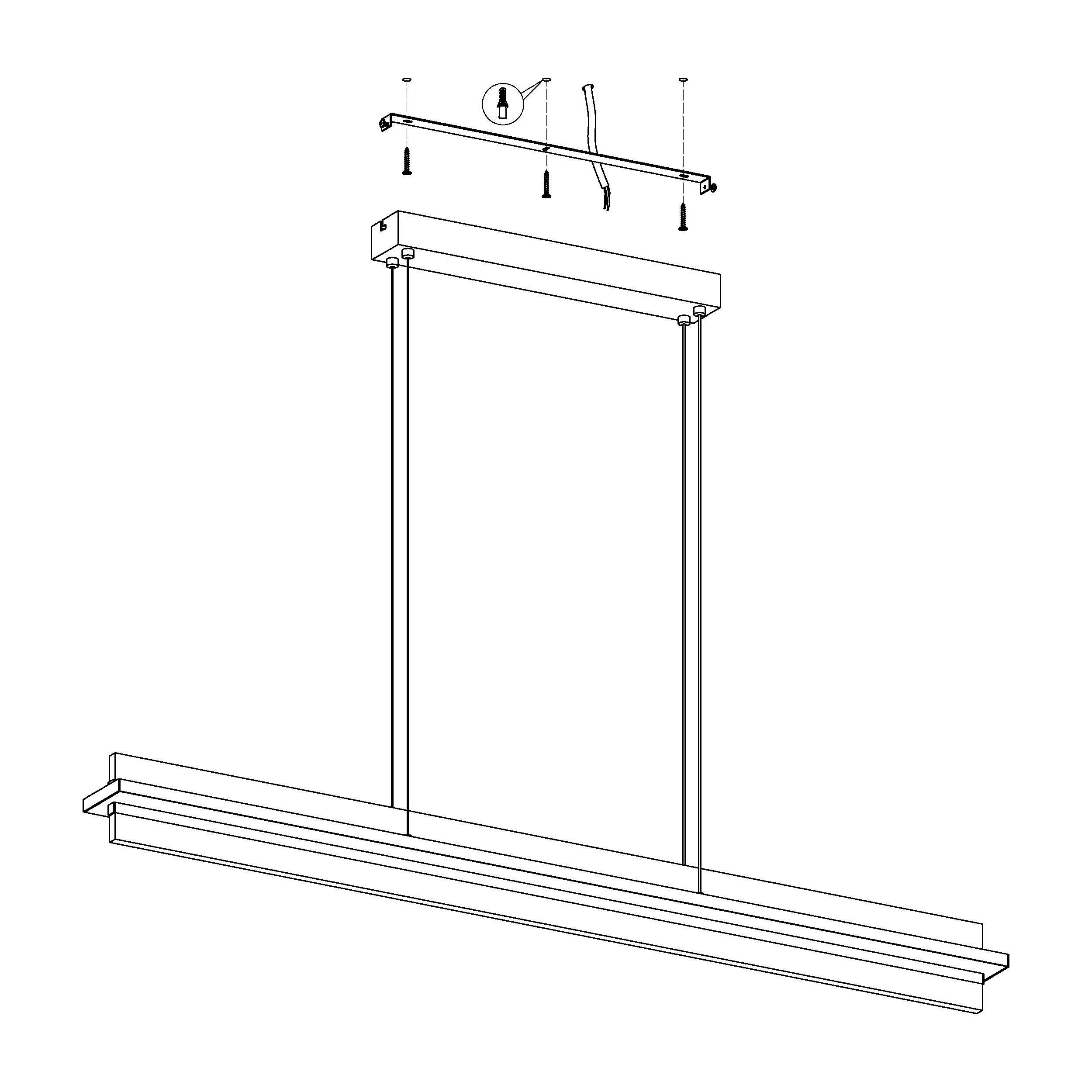 Suspension LED SPADAFORA noir L116cm