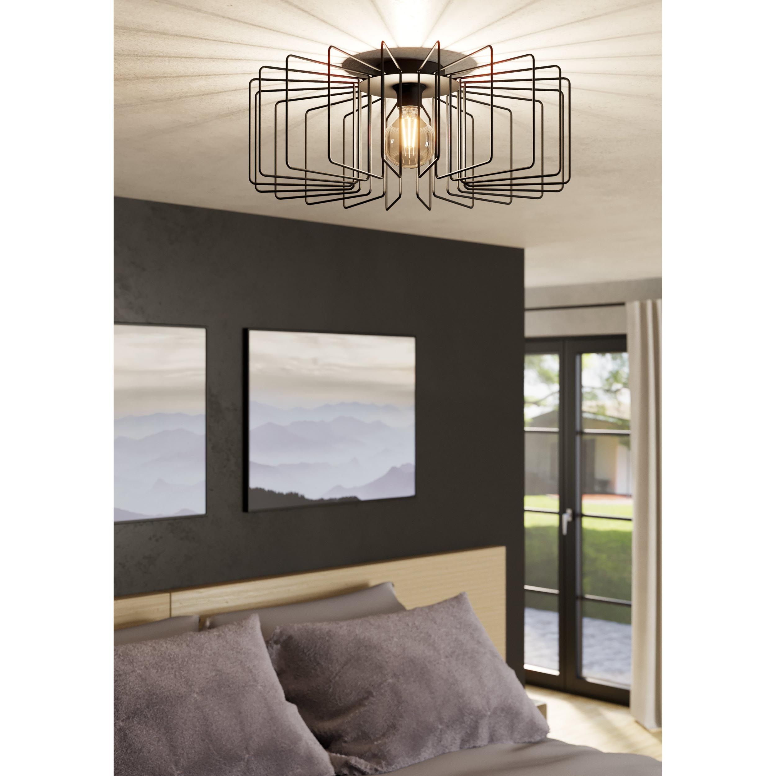 Plafonnier TREMEDAL noir Ø56cm