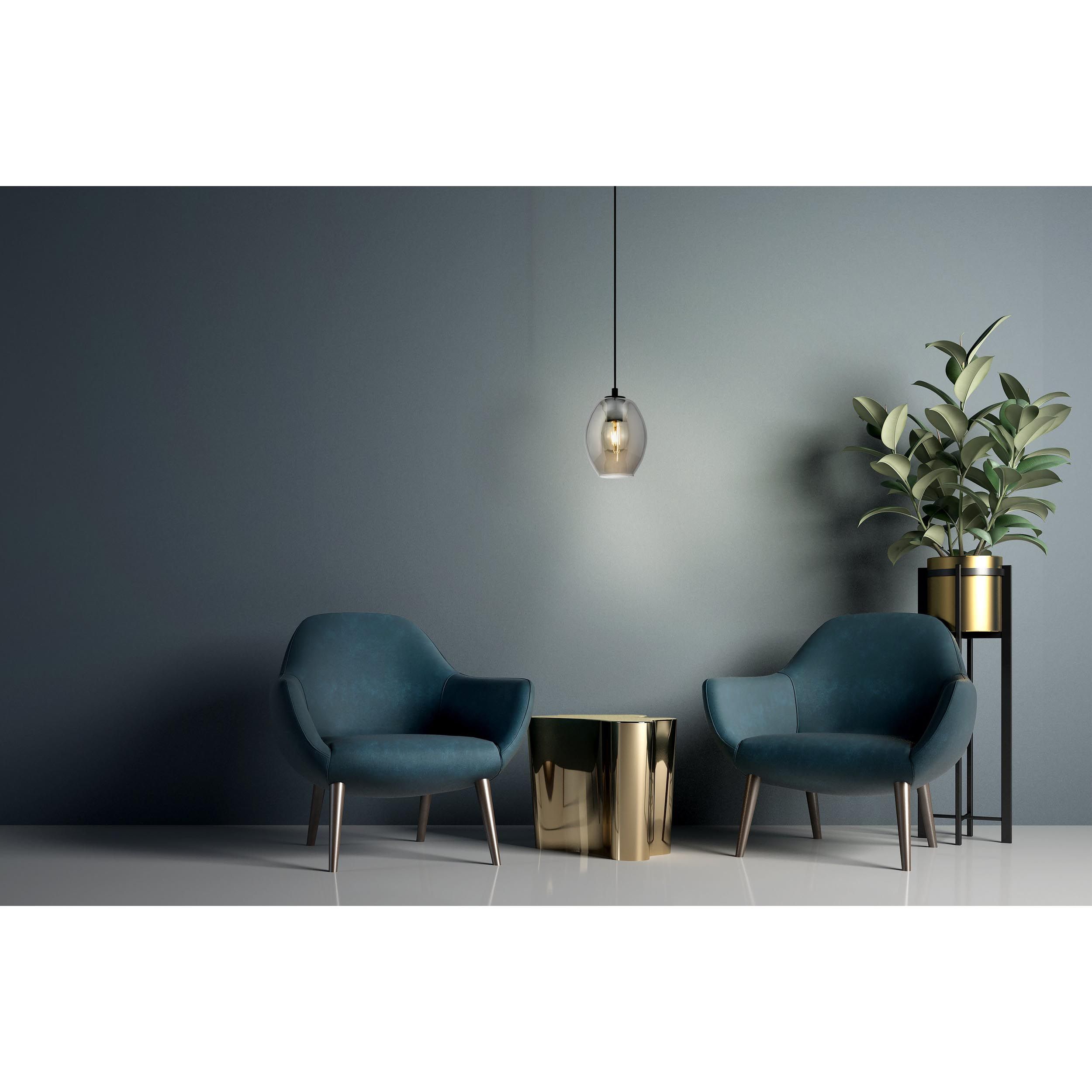 Suspension CADAQUES verre fumé Ø18cm