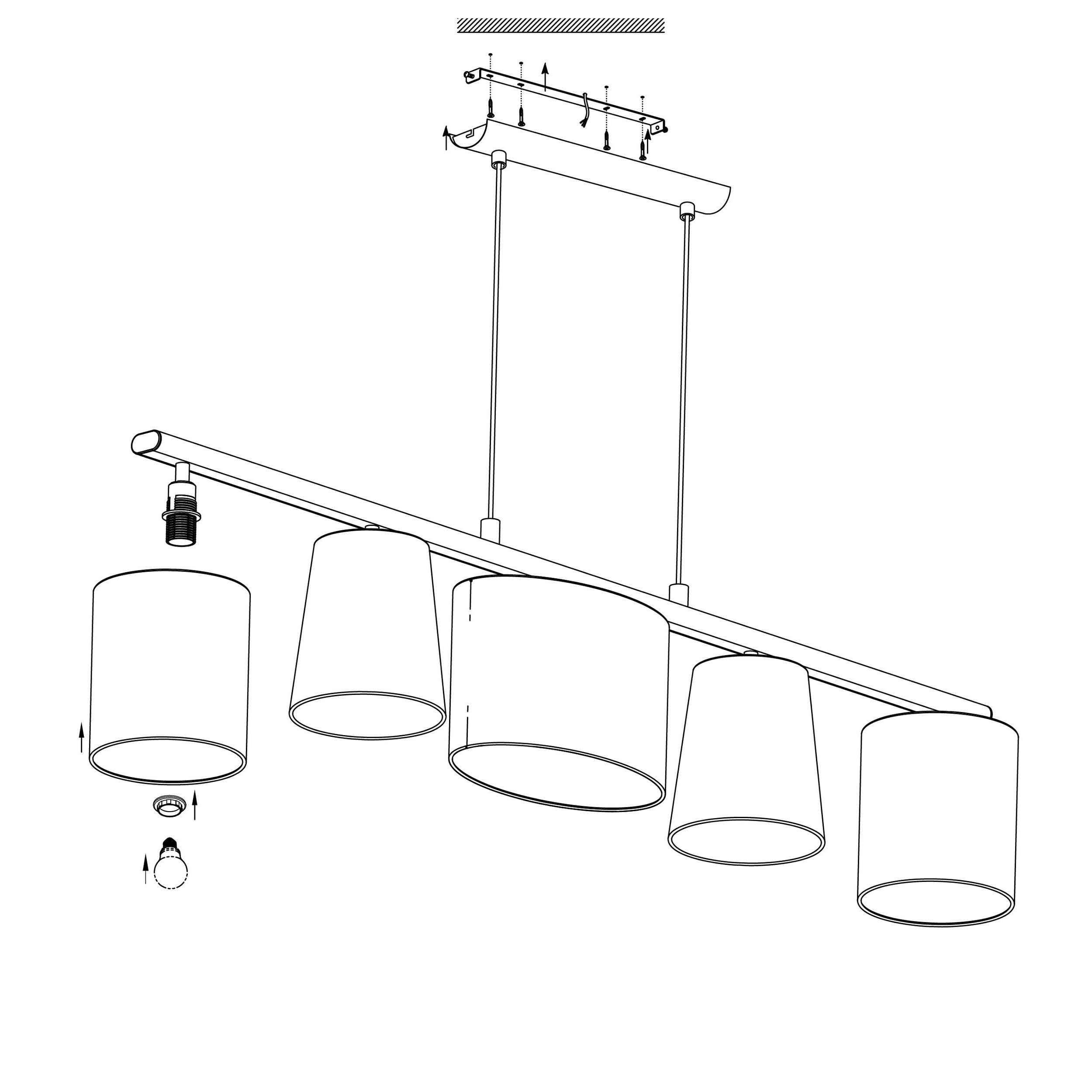 Suspension ALMEIDA 1 noir L120cm
