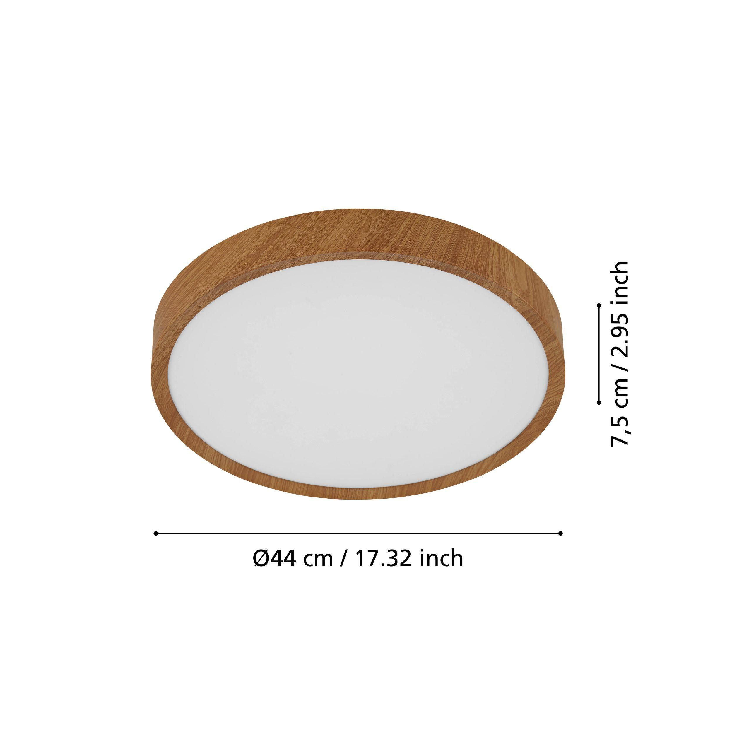 Plafonnier LED MUSURITA bois Ø44cm
