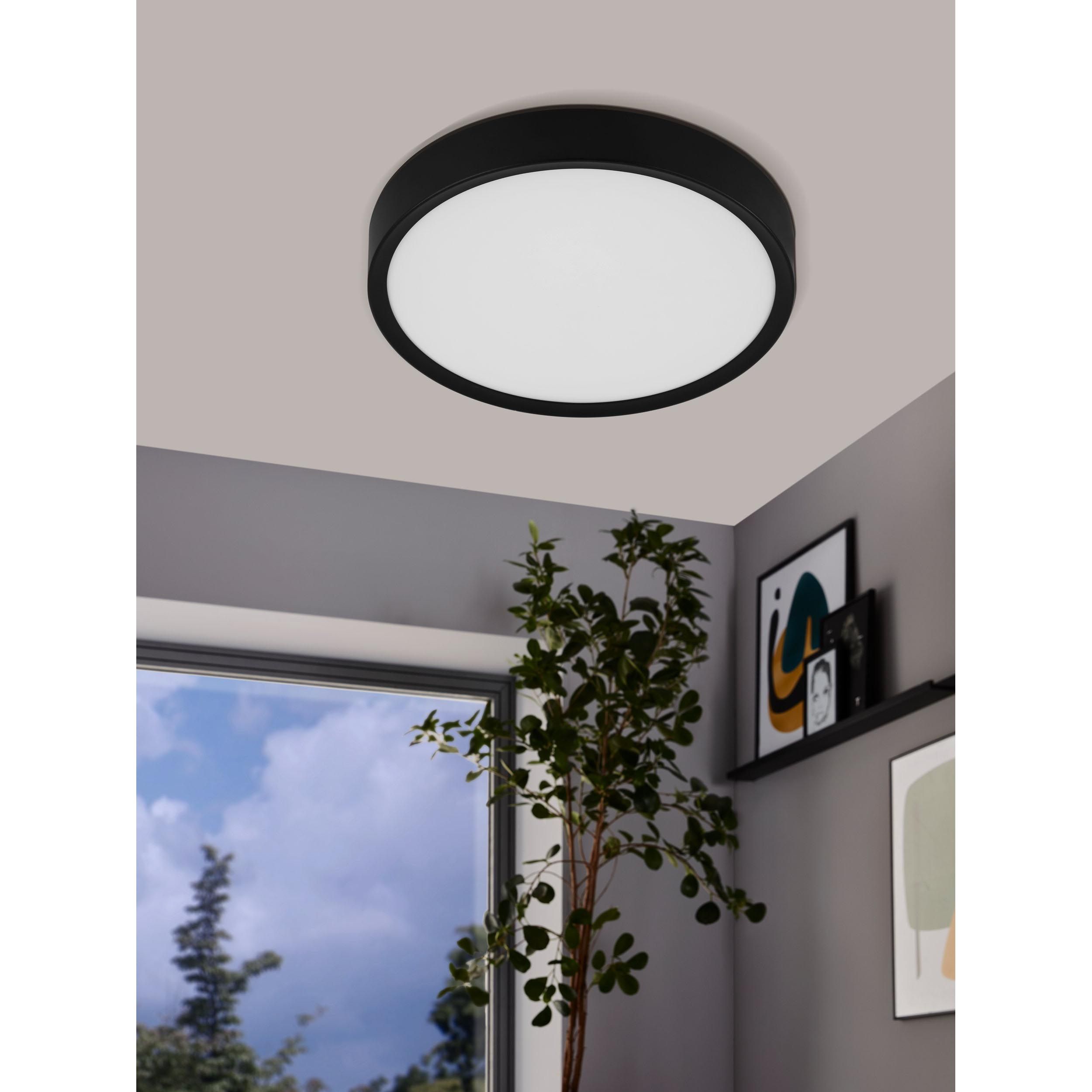 Plafonnier LED MUSURITA noir Ø34cm