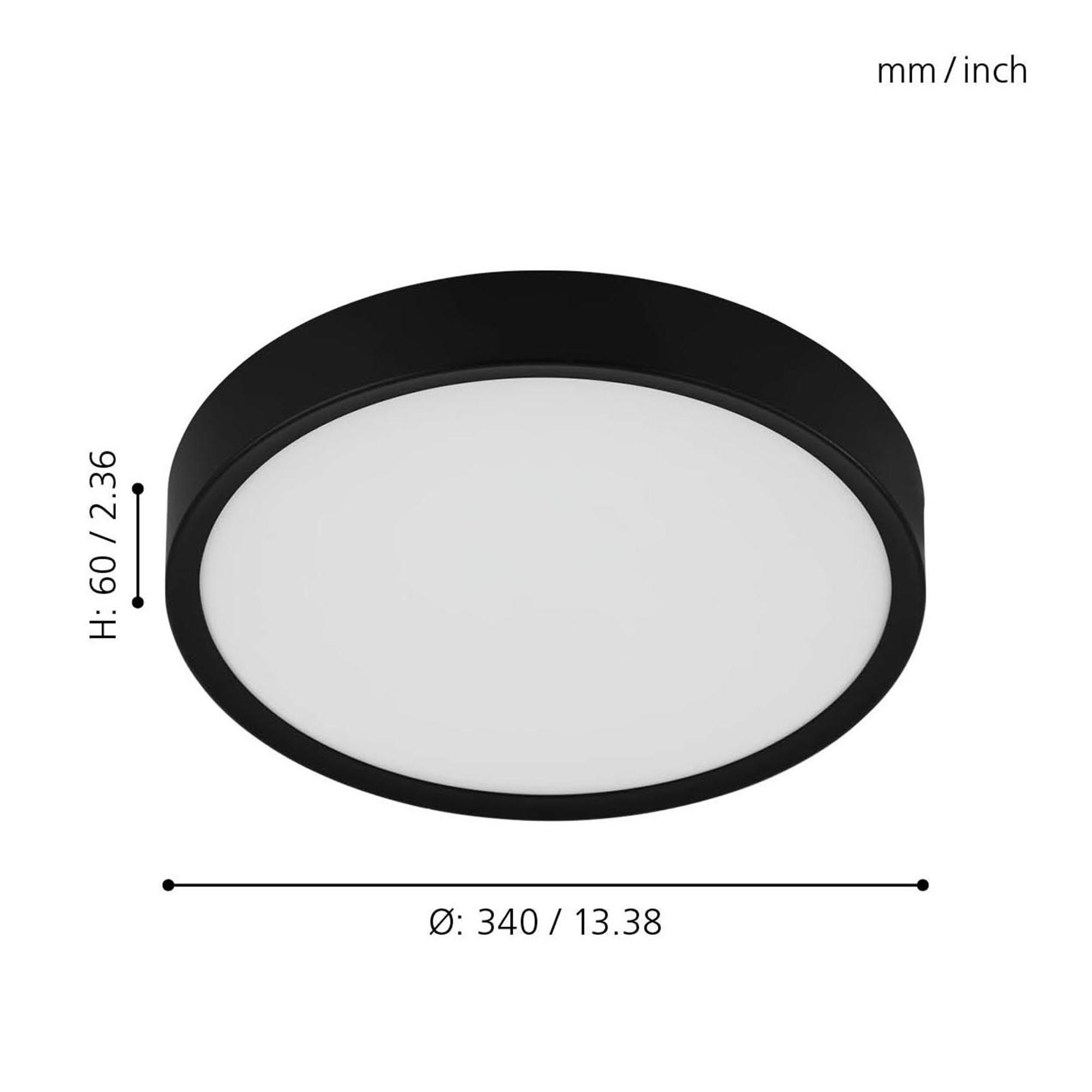 Plafonnier LED MUSURITA noir Ø34cm
