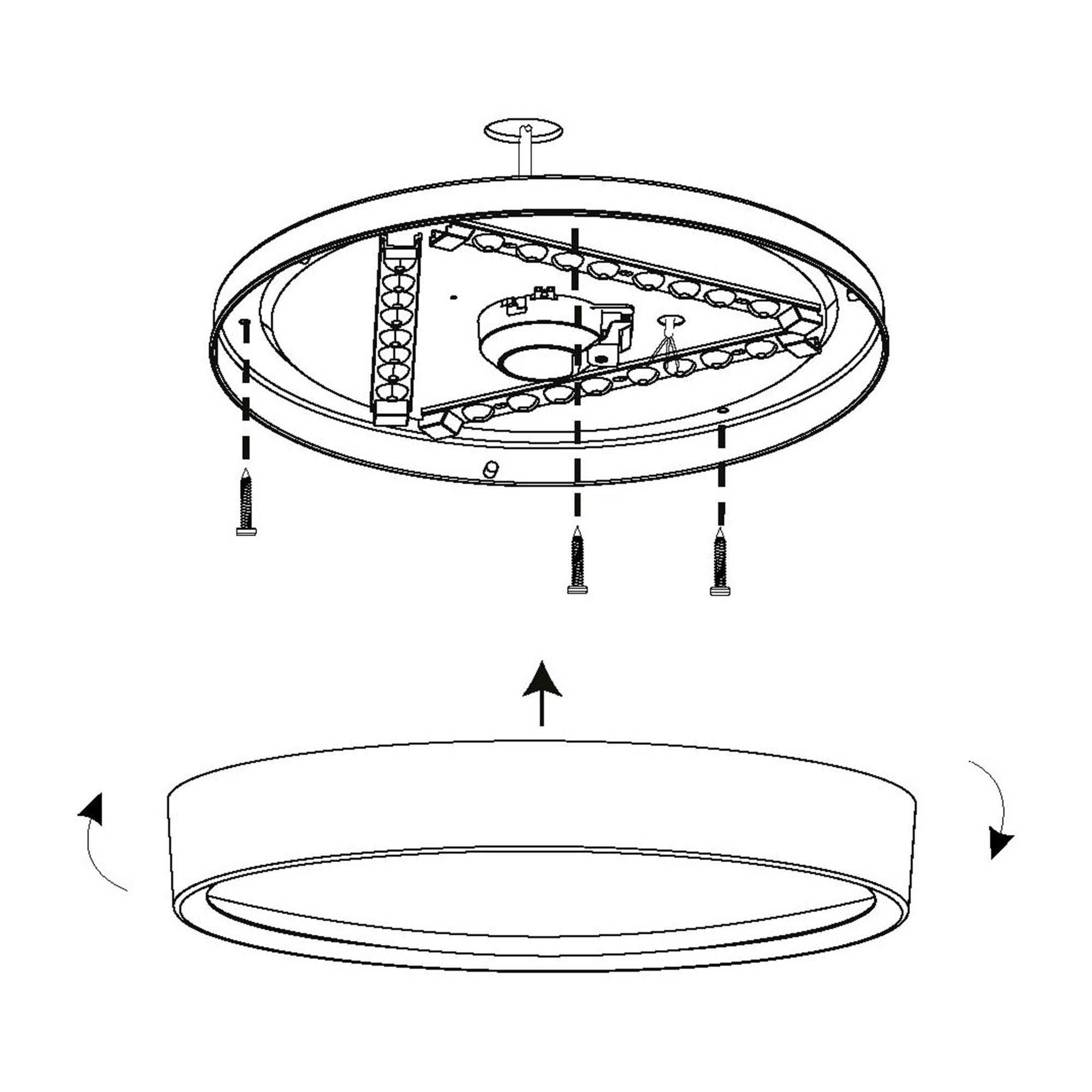 Plafonnier LED MUSURITA noir Ø34cm