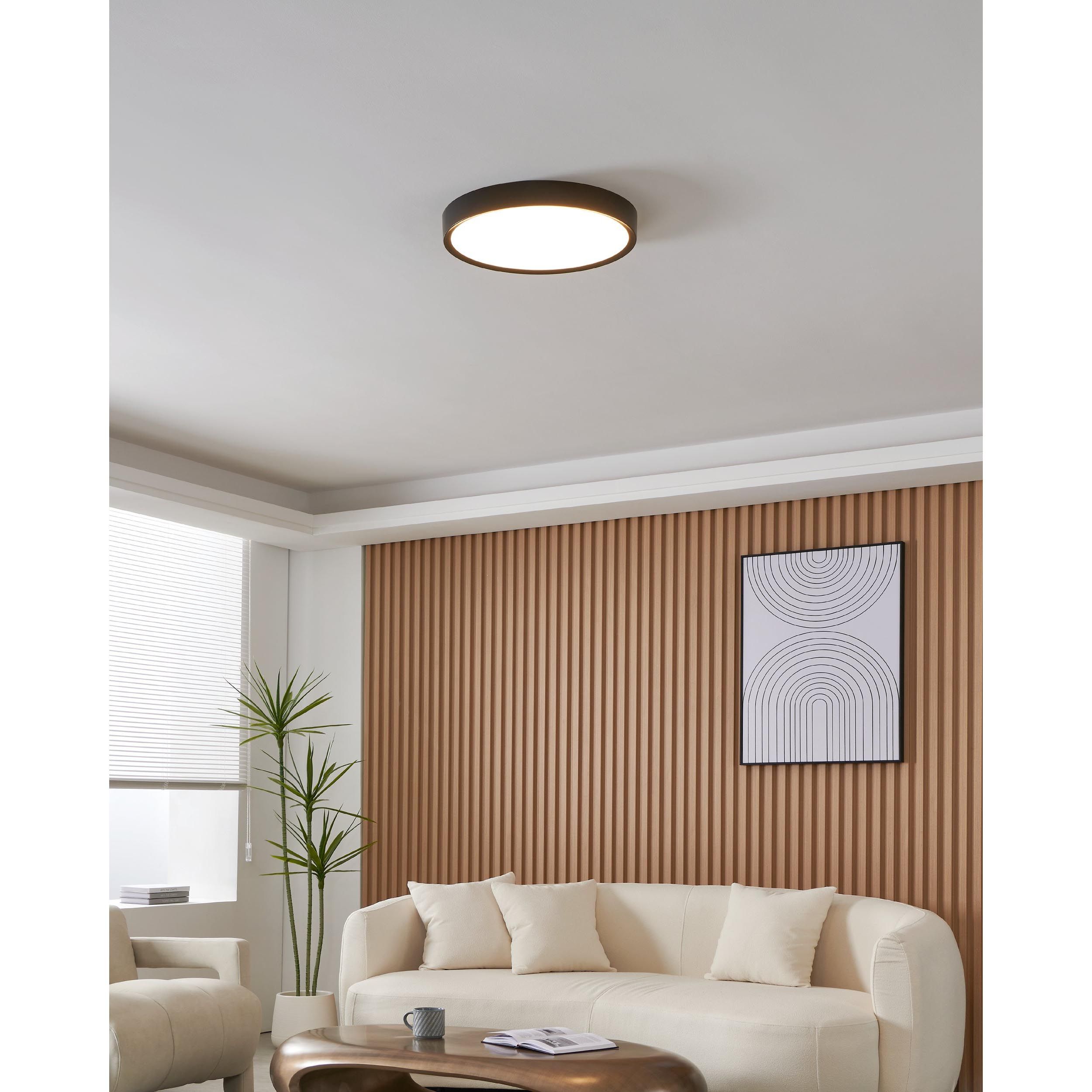 Plafonnier LED MUSURITA noir Ø44cm