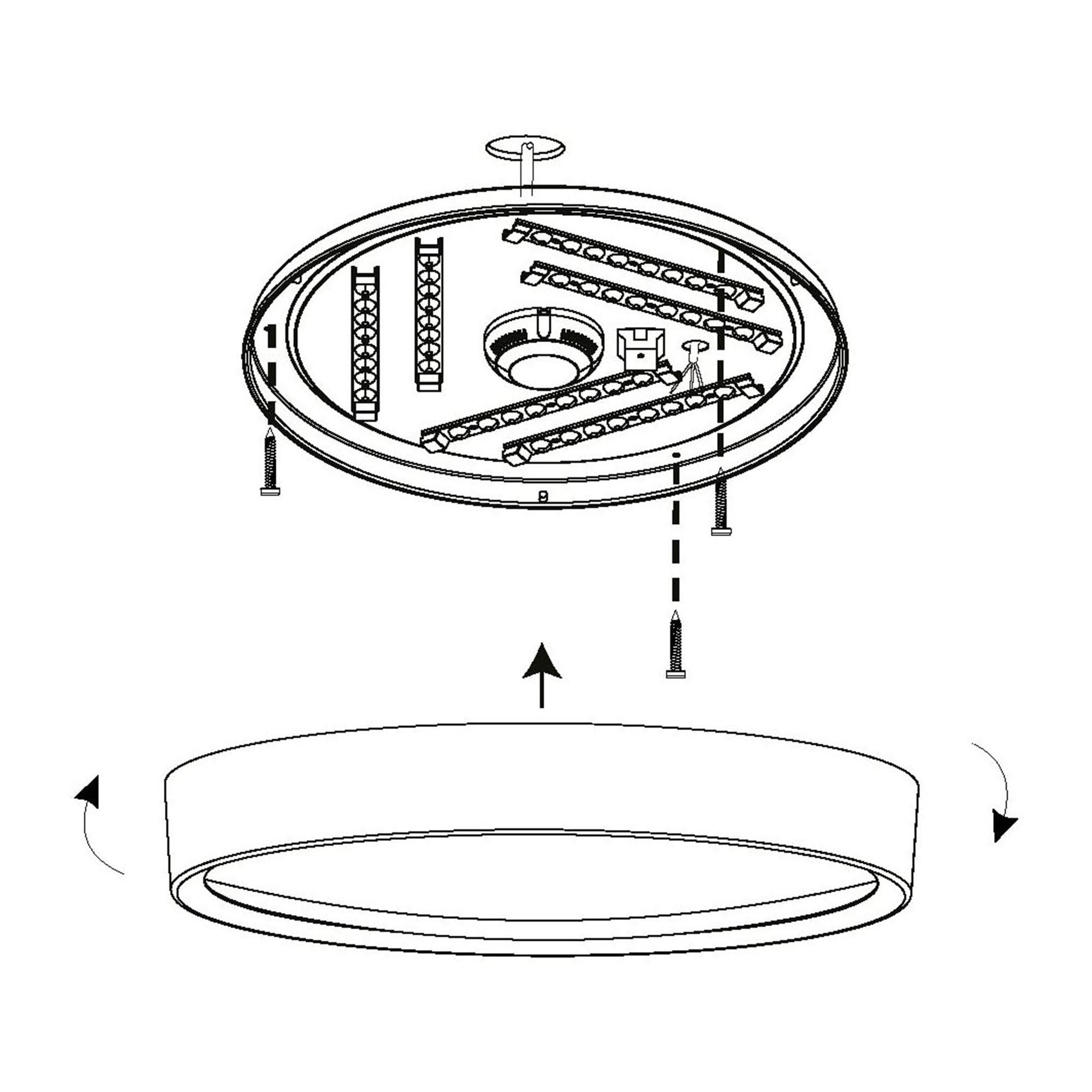 Plafonnier LED MUSURITA noir Ø44cm