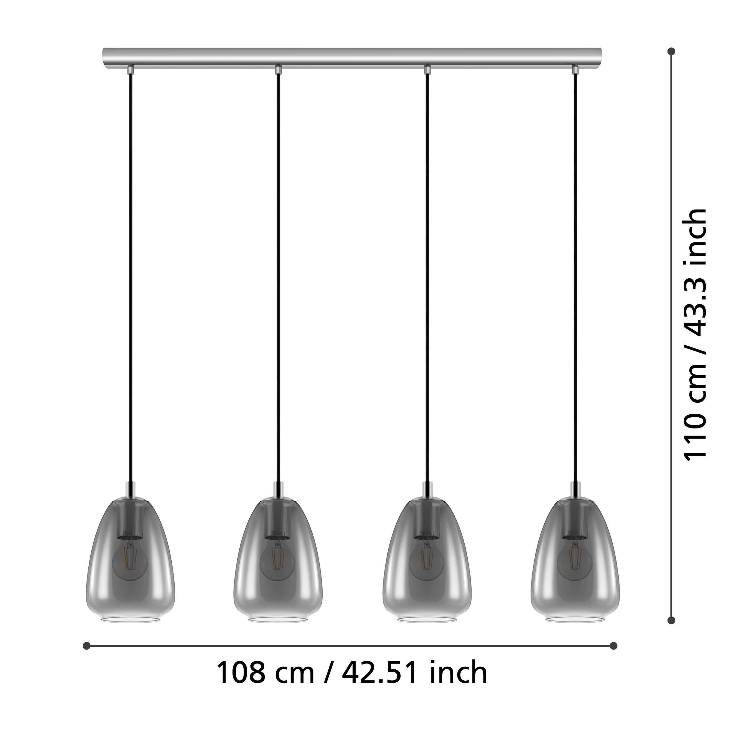 Suspension ALOBRASE verre fumé L108cm