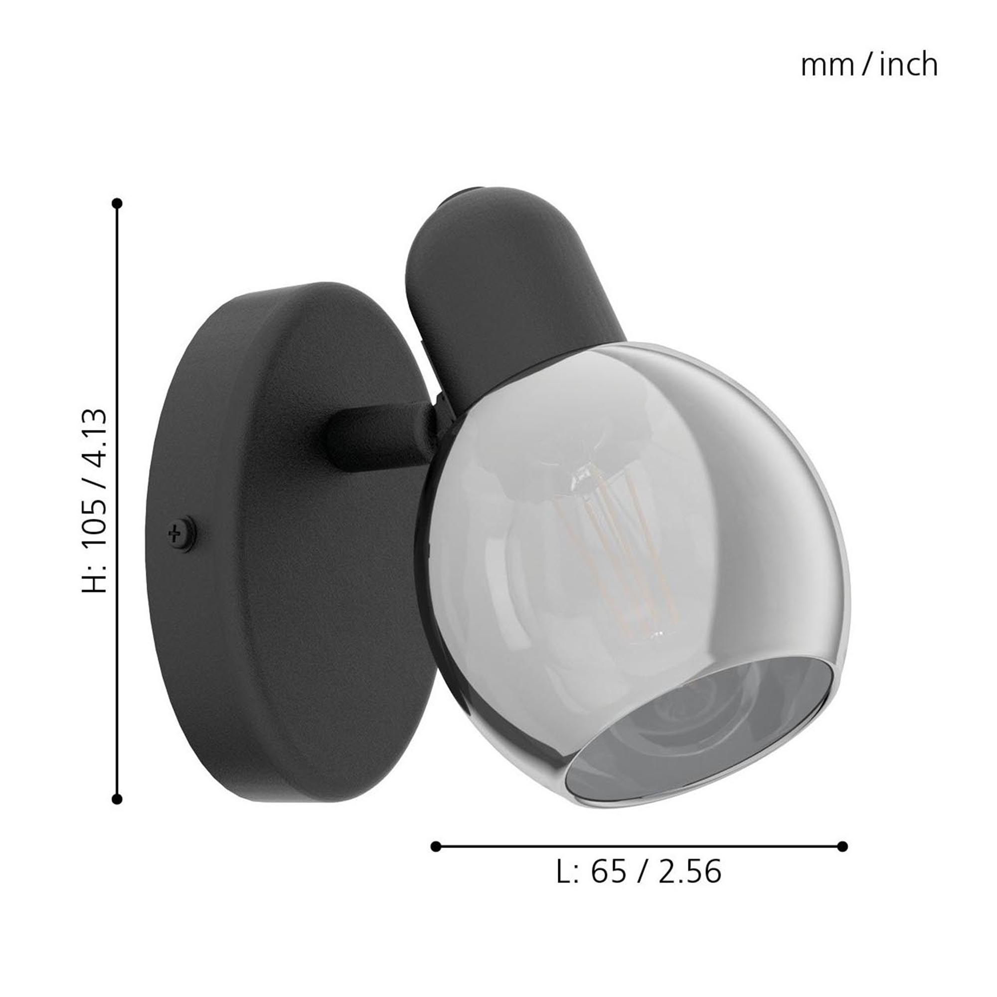 Spot POLLICA verre fumé Ø6,5cm