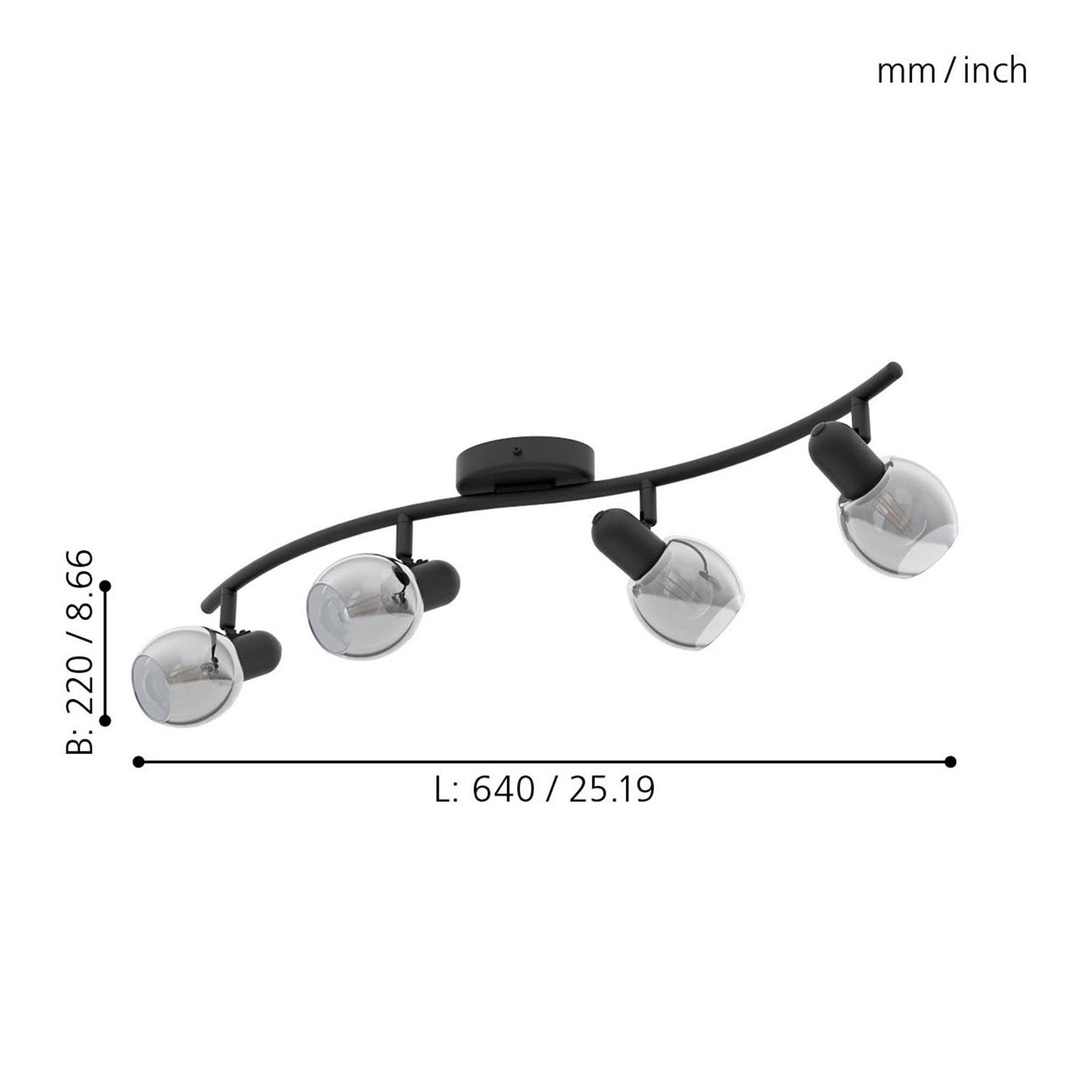 Réglette POLLICA verre fumé Ø31cm