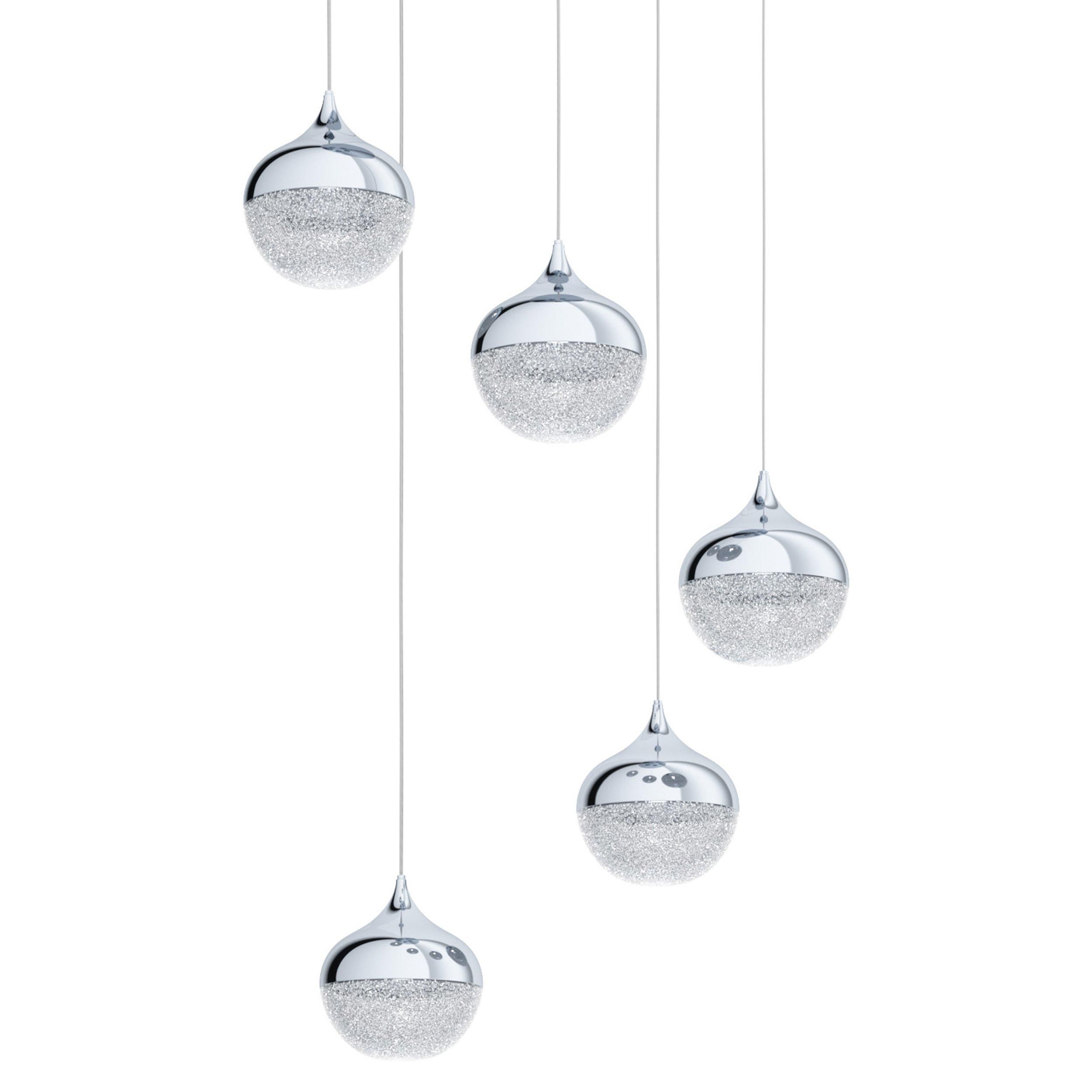 Suspension plastique argenté MIOGLIA 1 E14 5X25W