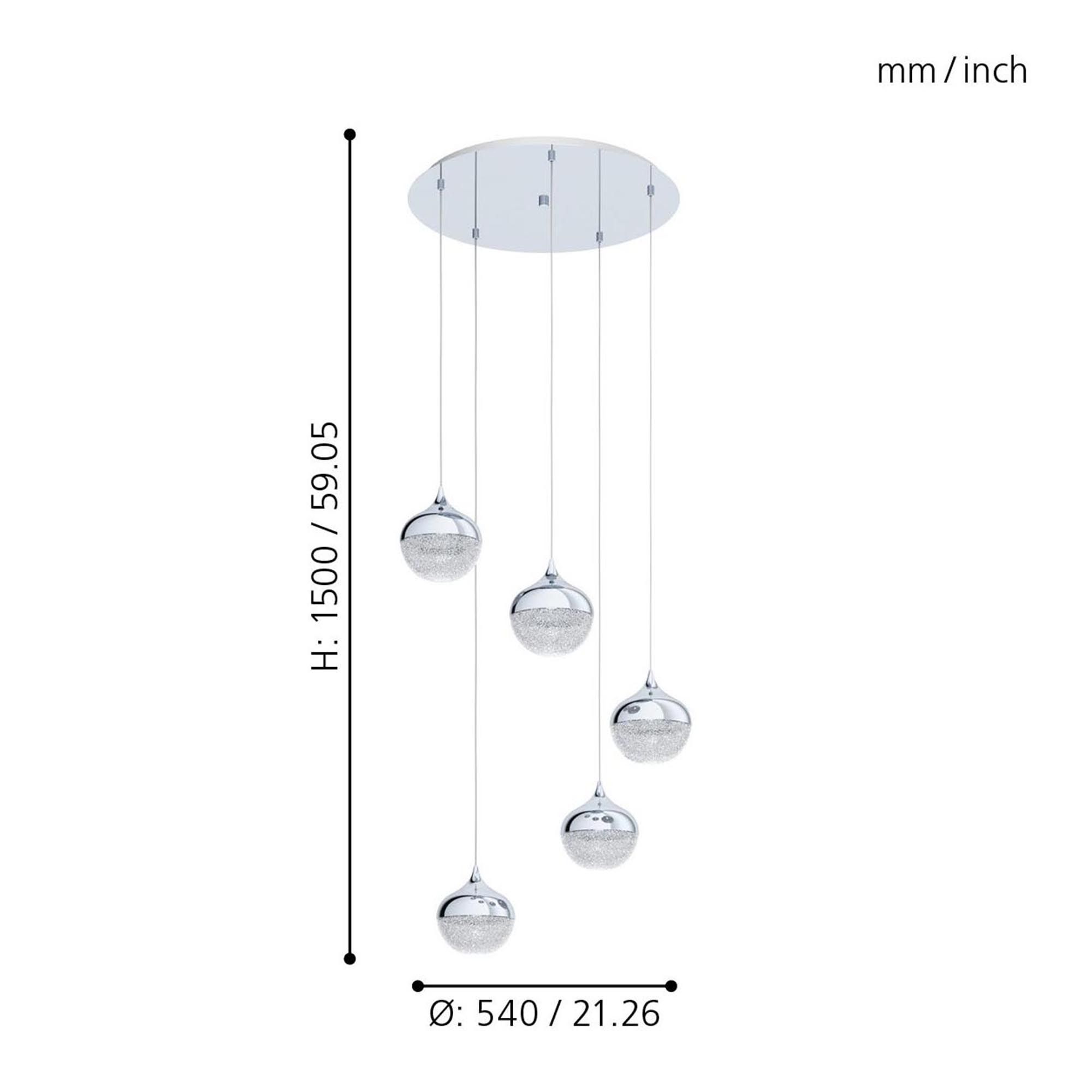 Suspension plastique argenté MIOGLIA 1 E14 5X25W
