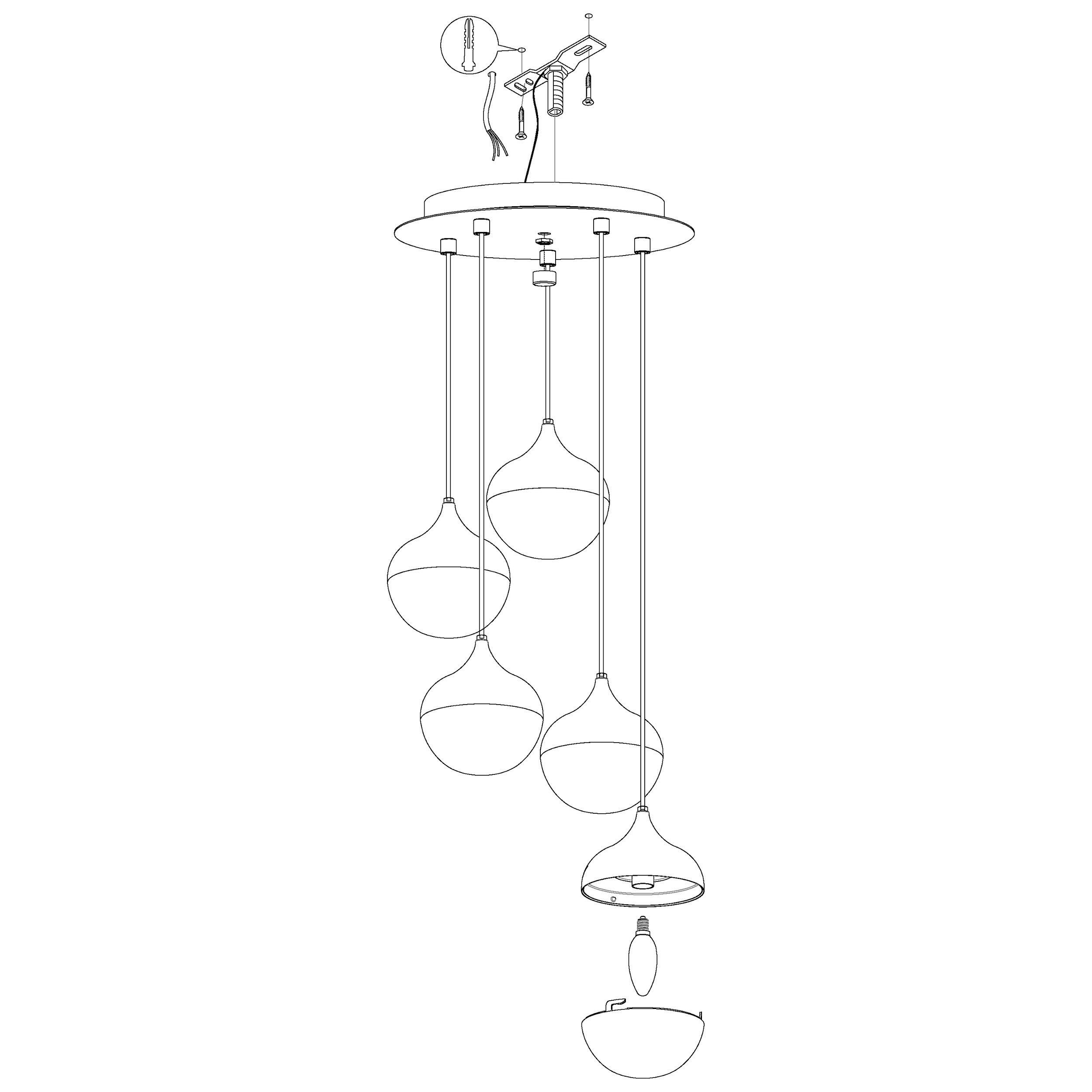 Suspension plastique argenté MIOGLIA 1 E14 5X25W