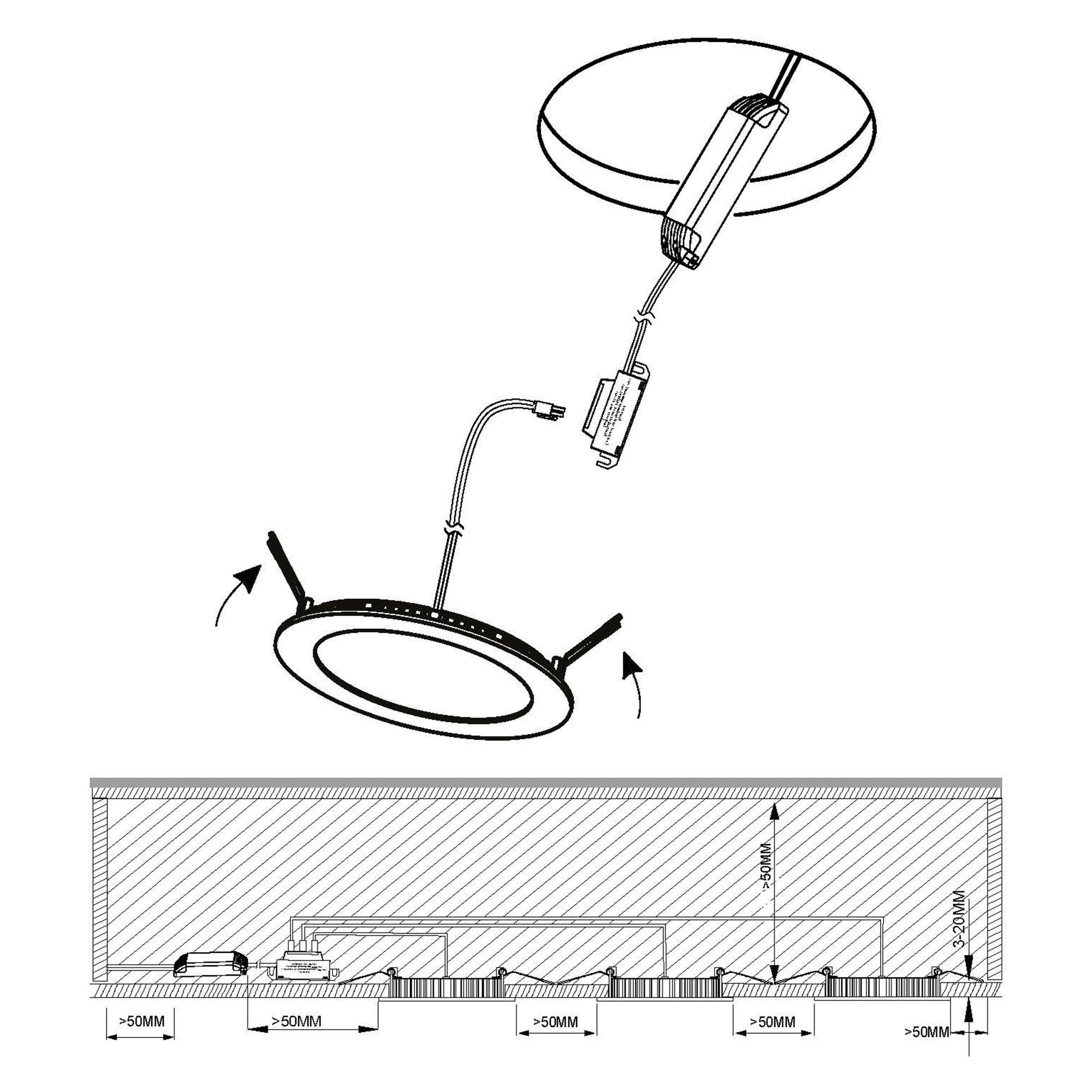Lot de 3 spots à encastrer LED FUEVA 1 blanc Ø8,5cm
