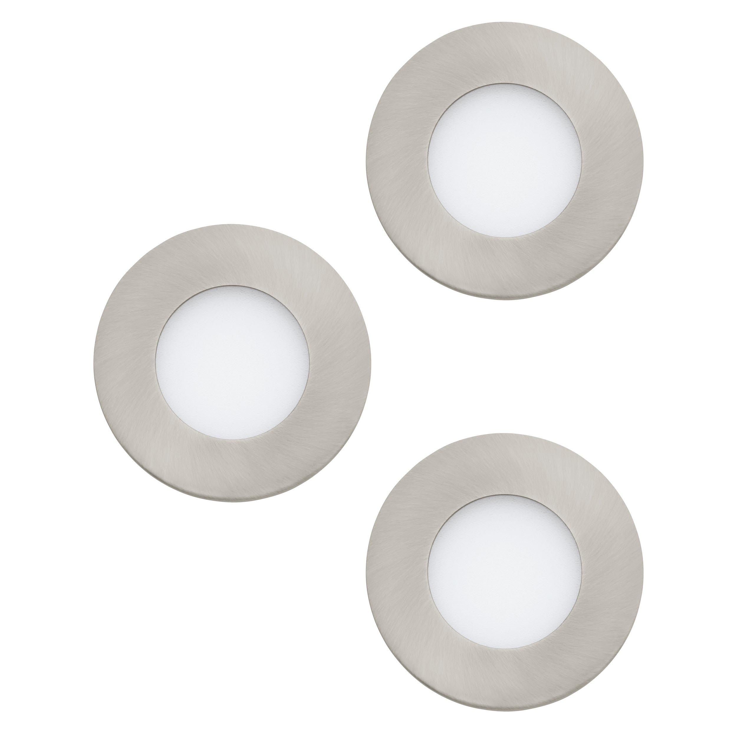 Lot de 3 spots à encastrer LED FUEVA 1 nickel Ø8,5cm