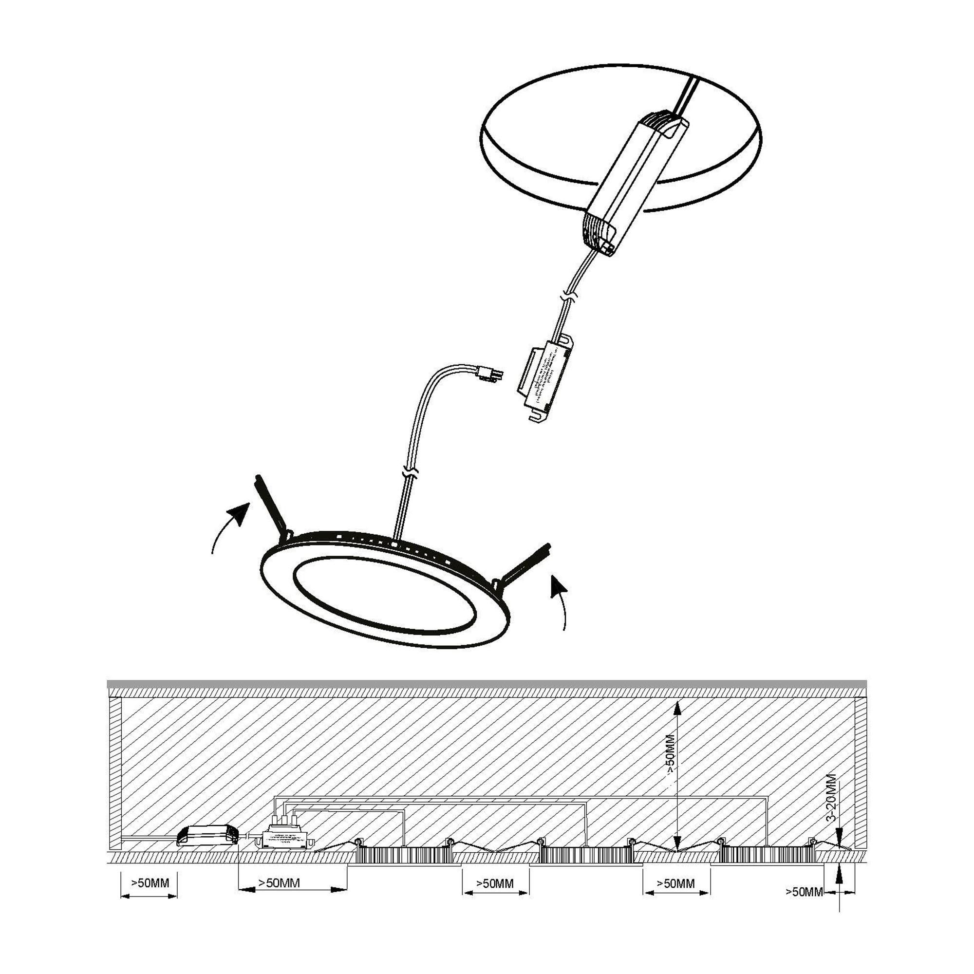 Lot de 3 spots à encastrer LED FUEVA 1 nickel Ø8,5cm