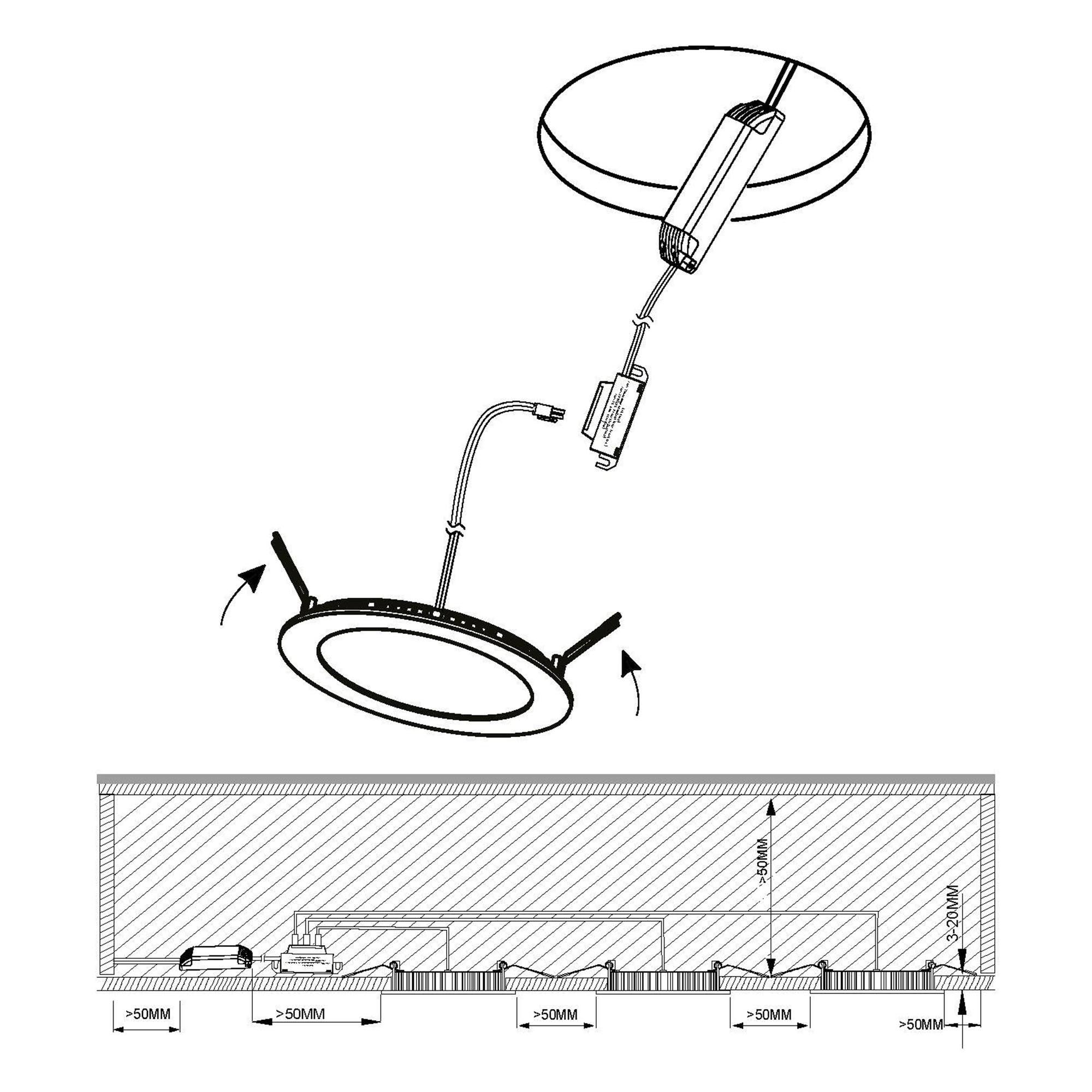 Lot de 3 spots à encastrer LED FUEVA 1 chrome Ø8,5cm