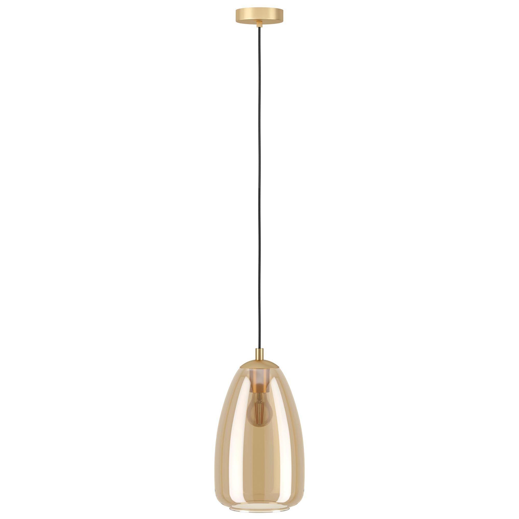 Suspension ALOBRASE verre ambré Ø20cm