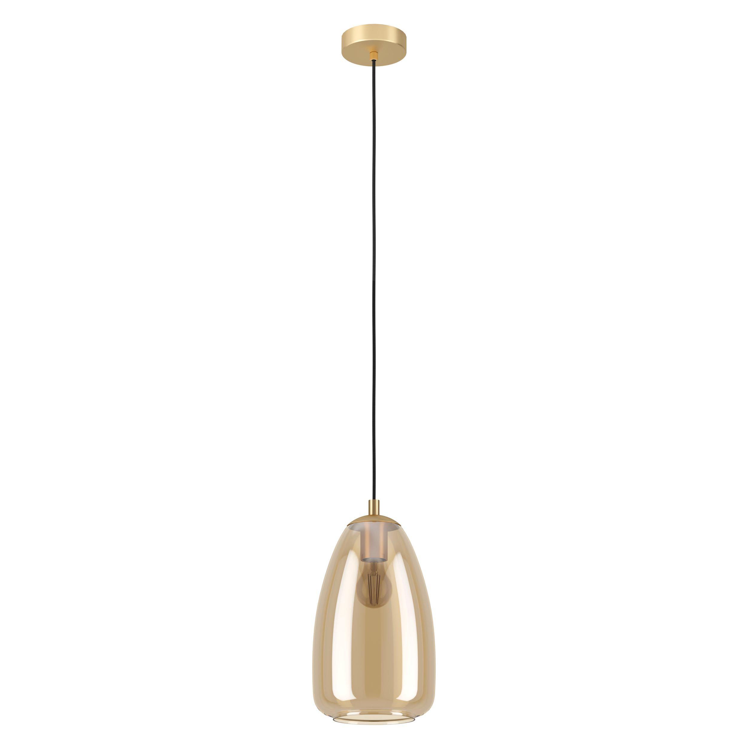 Suspension ALOBRASE verre ambré Ø20cm