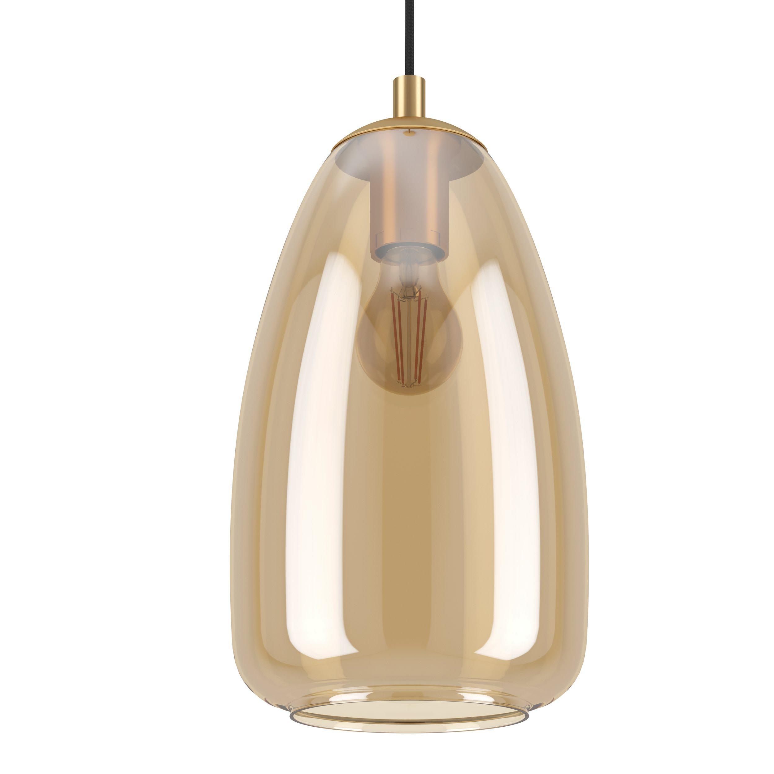 Suspension ALOBRASE verre ambré Ø20cm