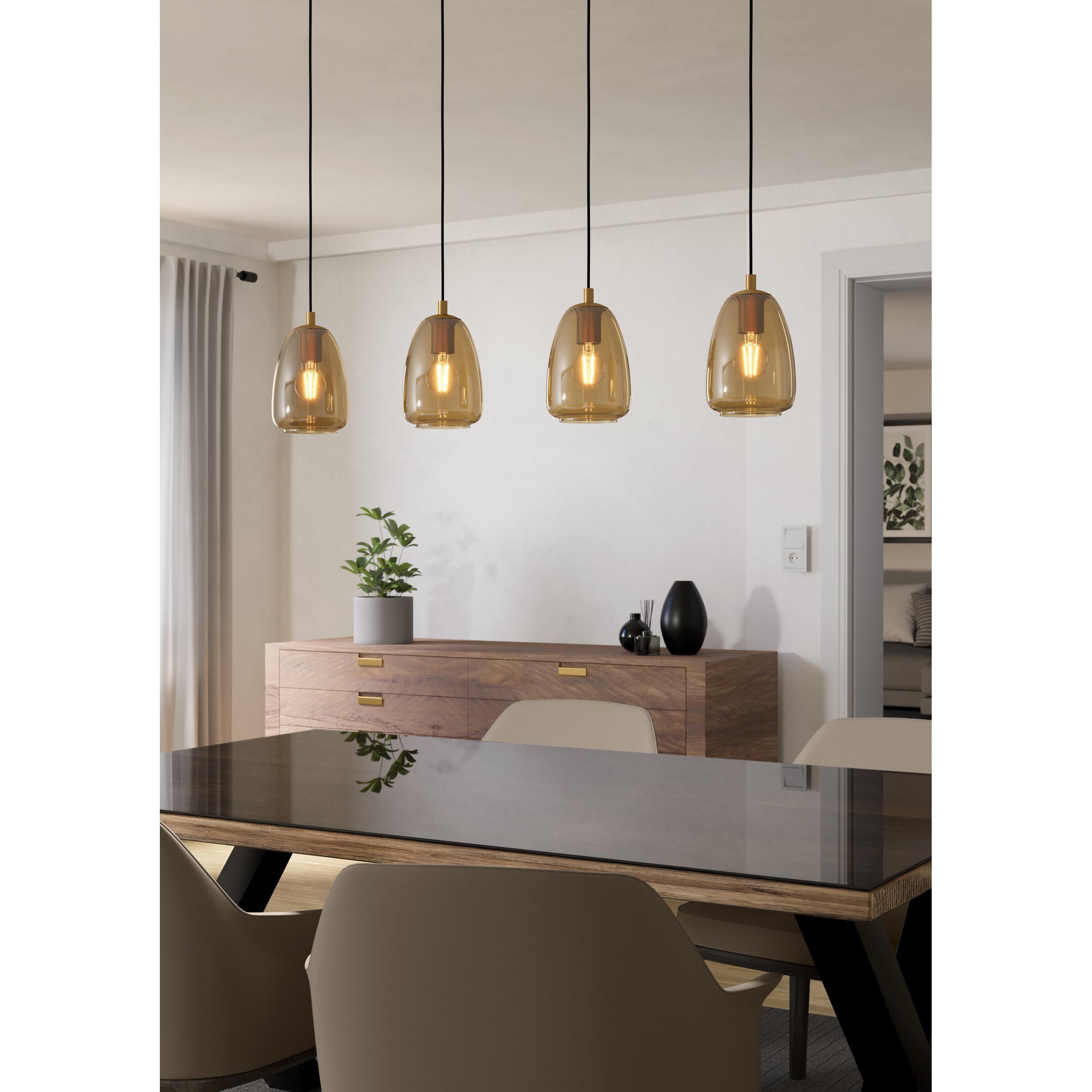 Suspension ALOBRASE verre ambré L108cm