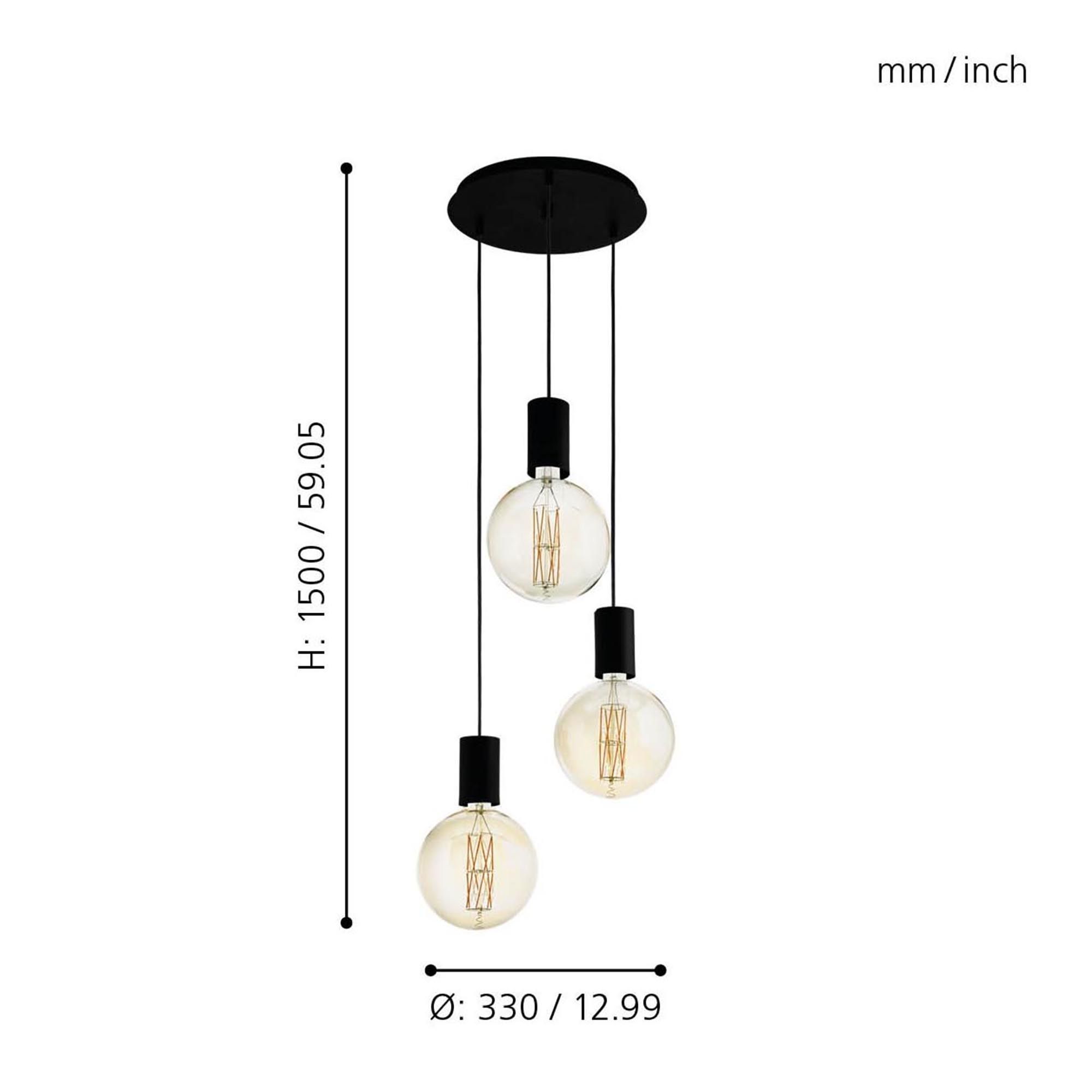 Suspension POZUTA noir Ø33cm