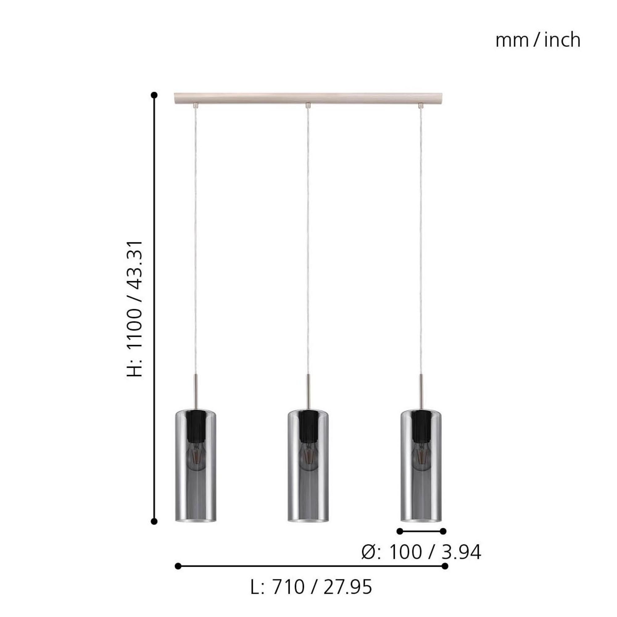 Suspension SELVINO gris L71cm
