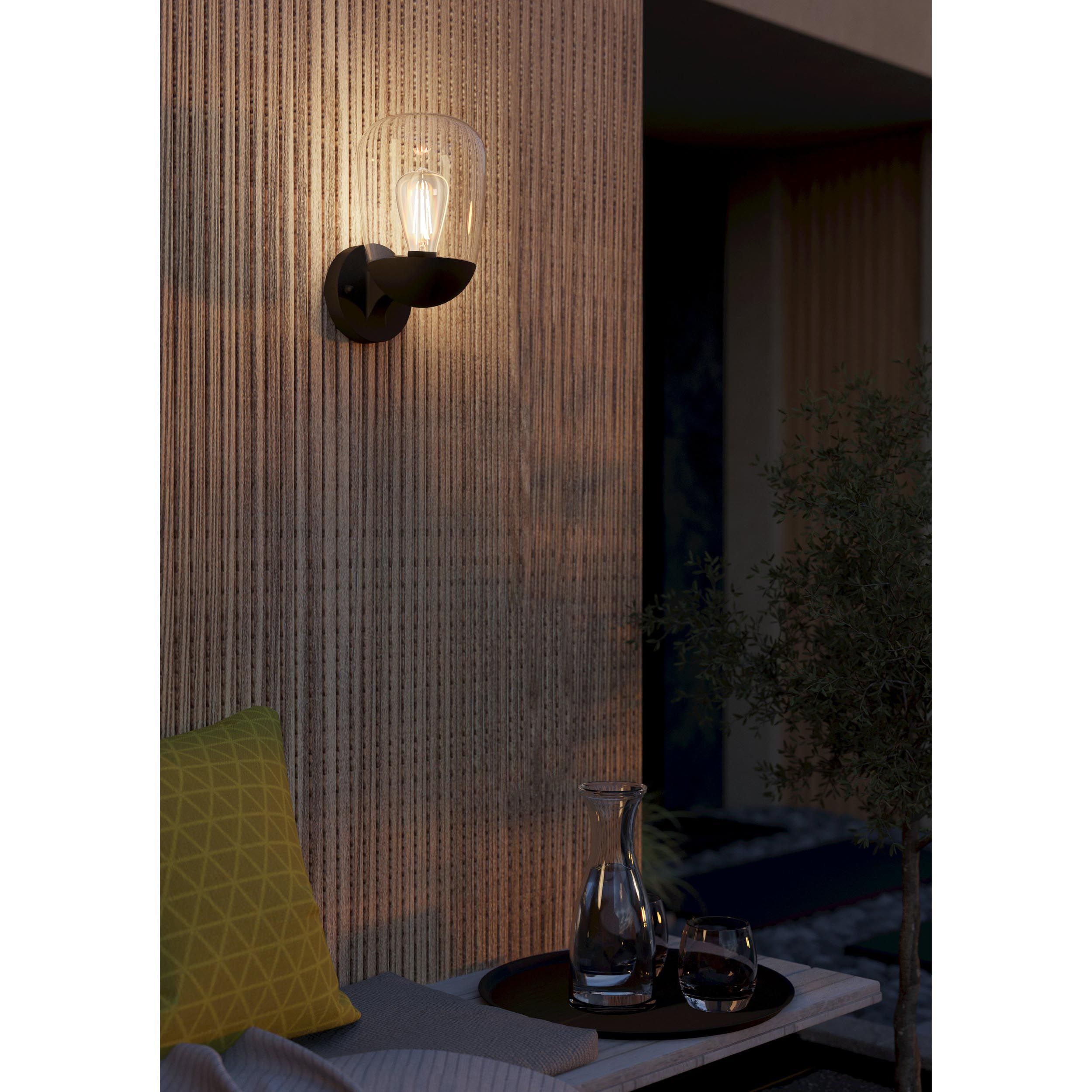 Applique extérieure métal noir DONATORI E27 1X60W