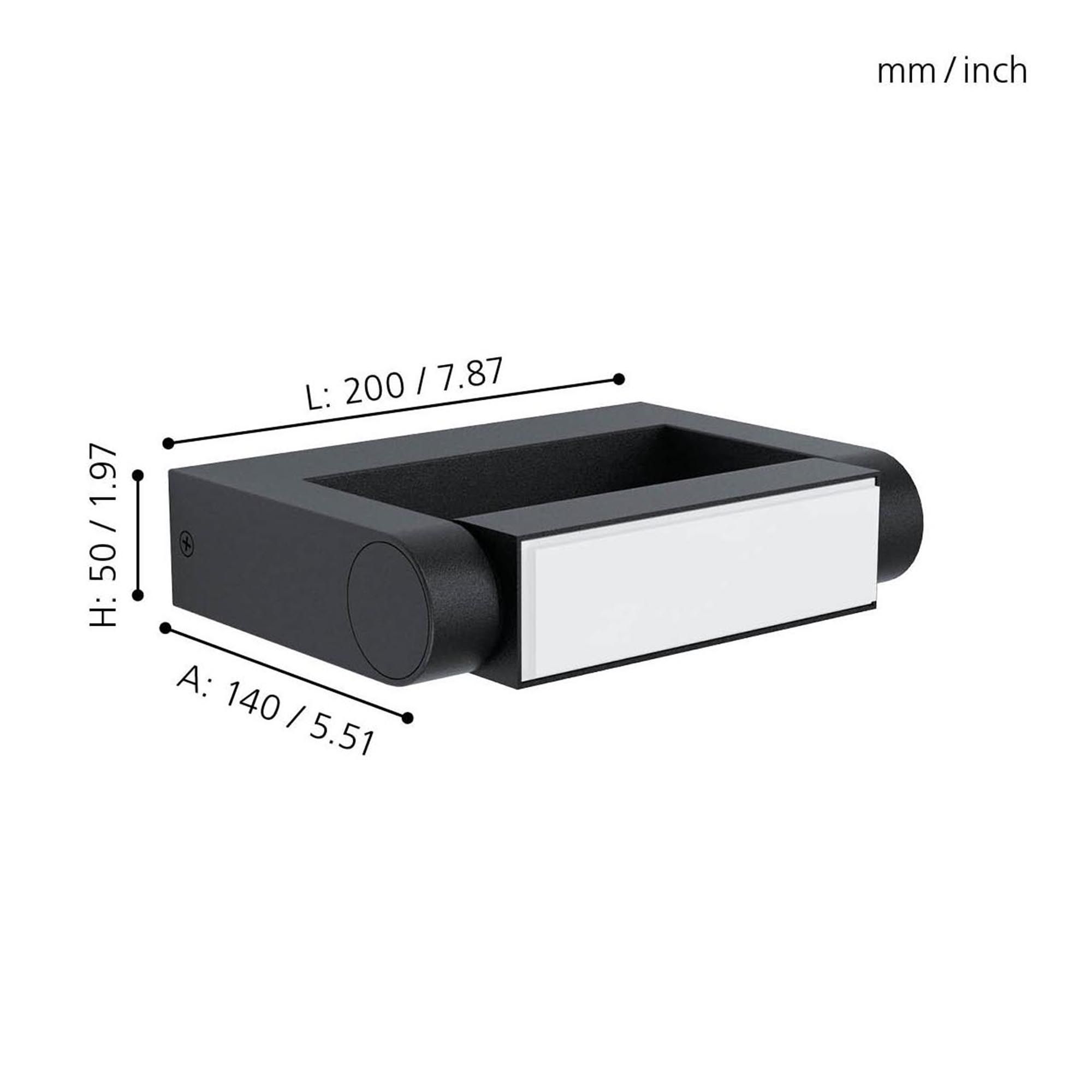 Applique extérieure LED BIRANZA noir H5cm