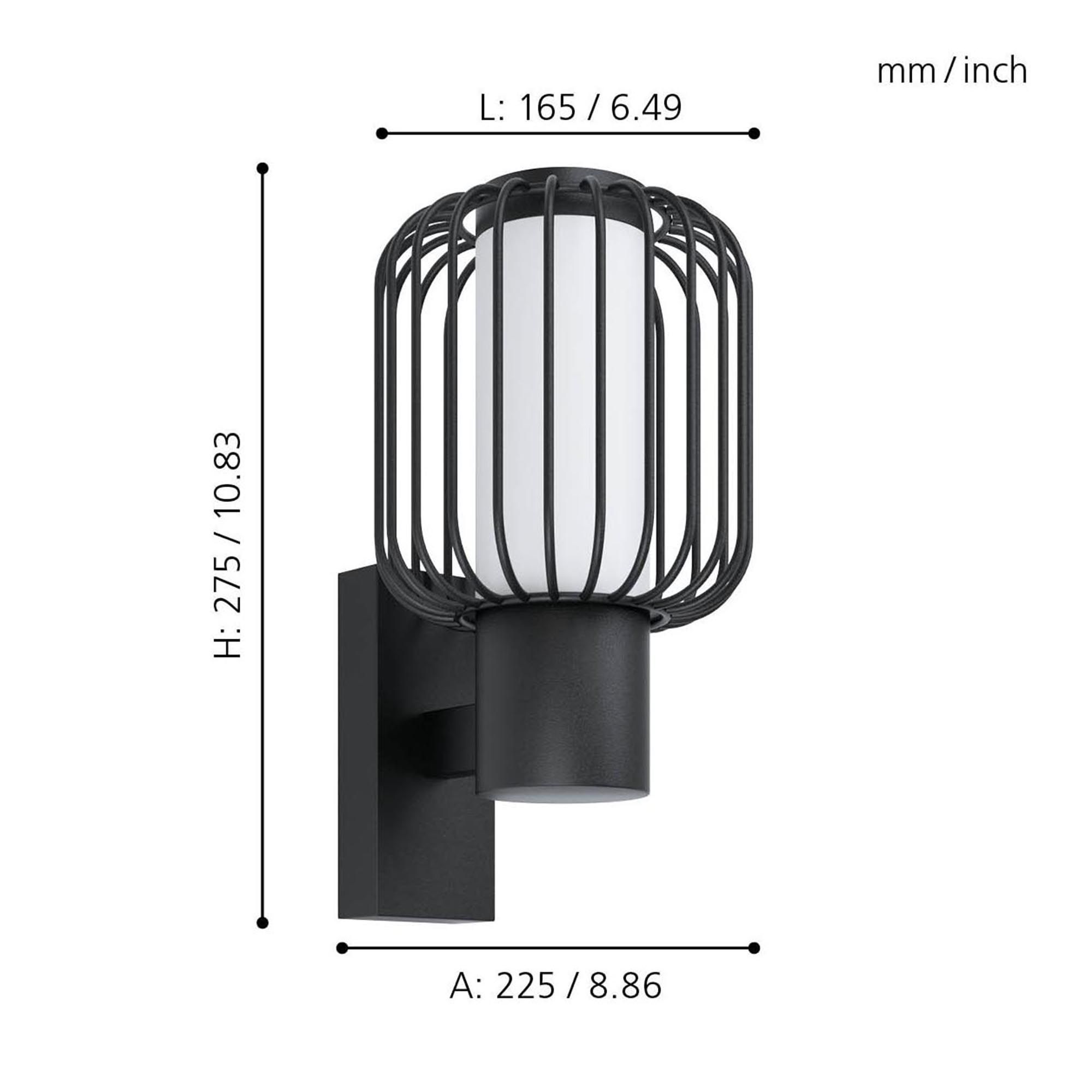 Applique extérieure RAVELLO noir H27,5cm