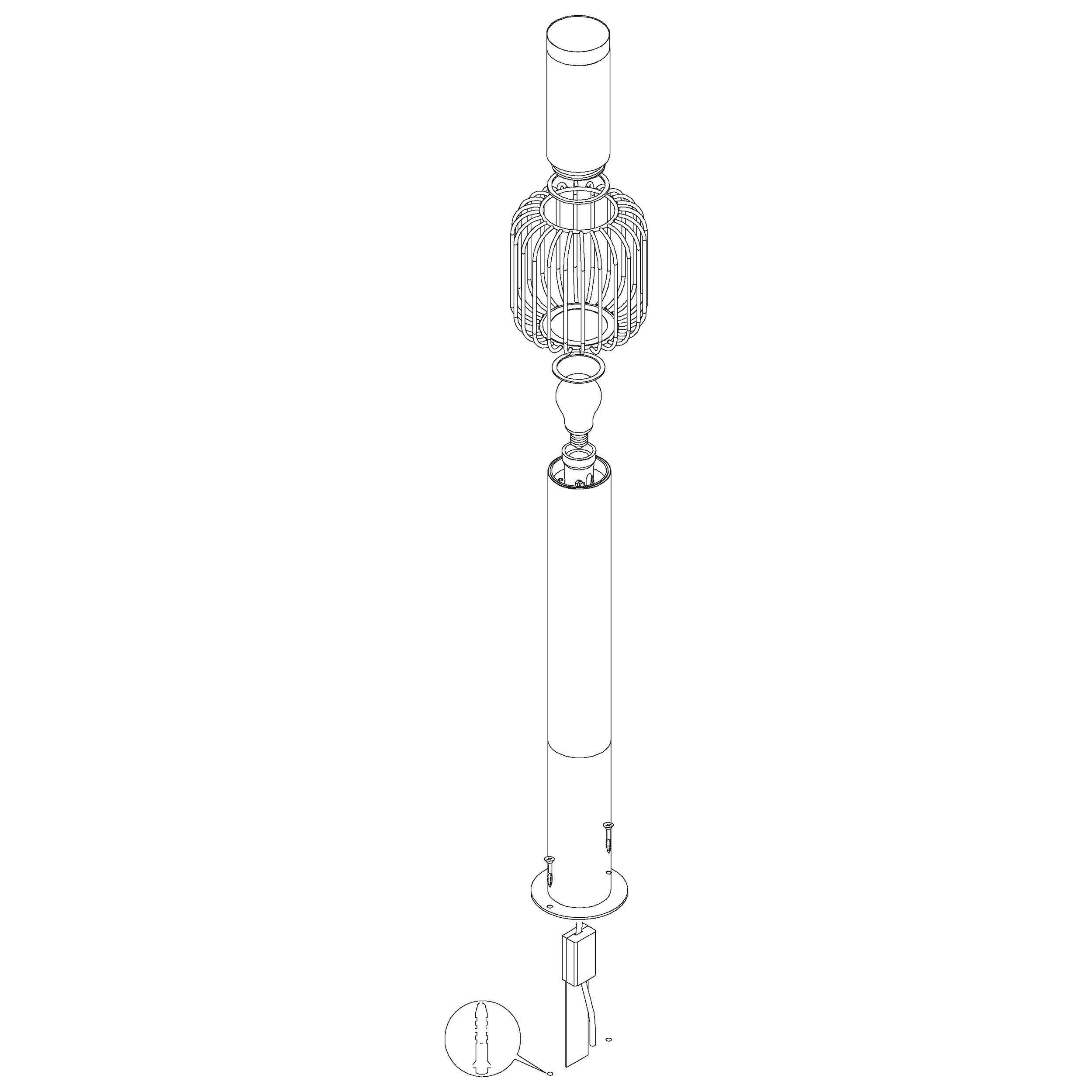 Lampadaire extérieur RAVELLO noir Ø16,5cm